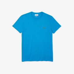 Lacoste T-shirt a Girocollo in Cotone Pima Azzurra