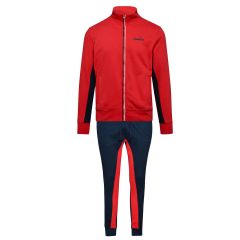 Diadora Tuta Fz Cuff Suit Brushed Core Rossa - Blu