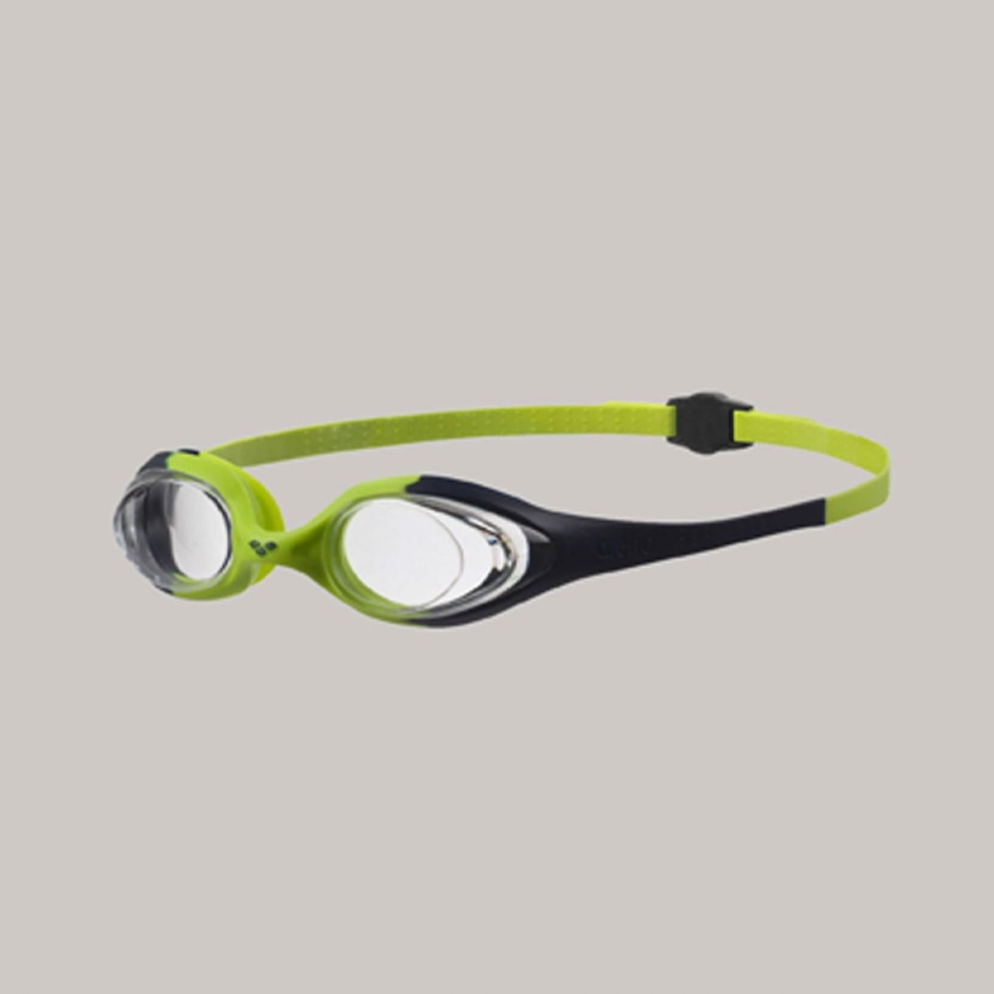 Arena Kid's Spider Goggles Black-Green Clear Lens