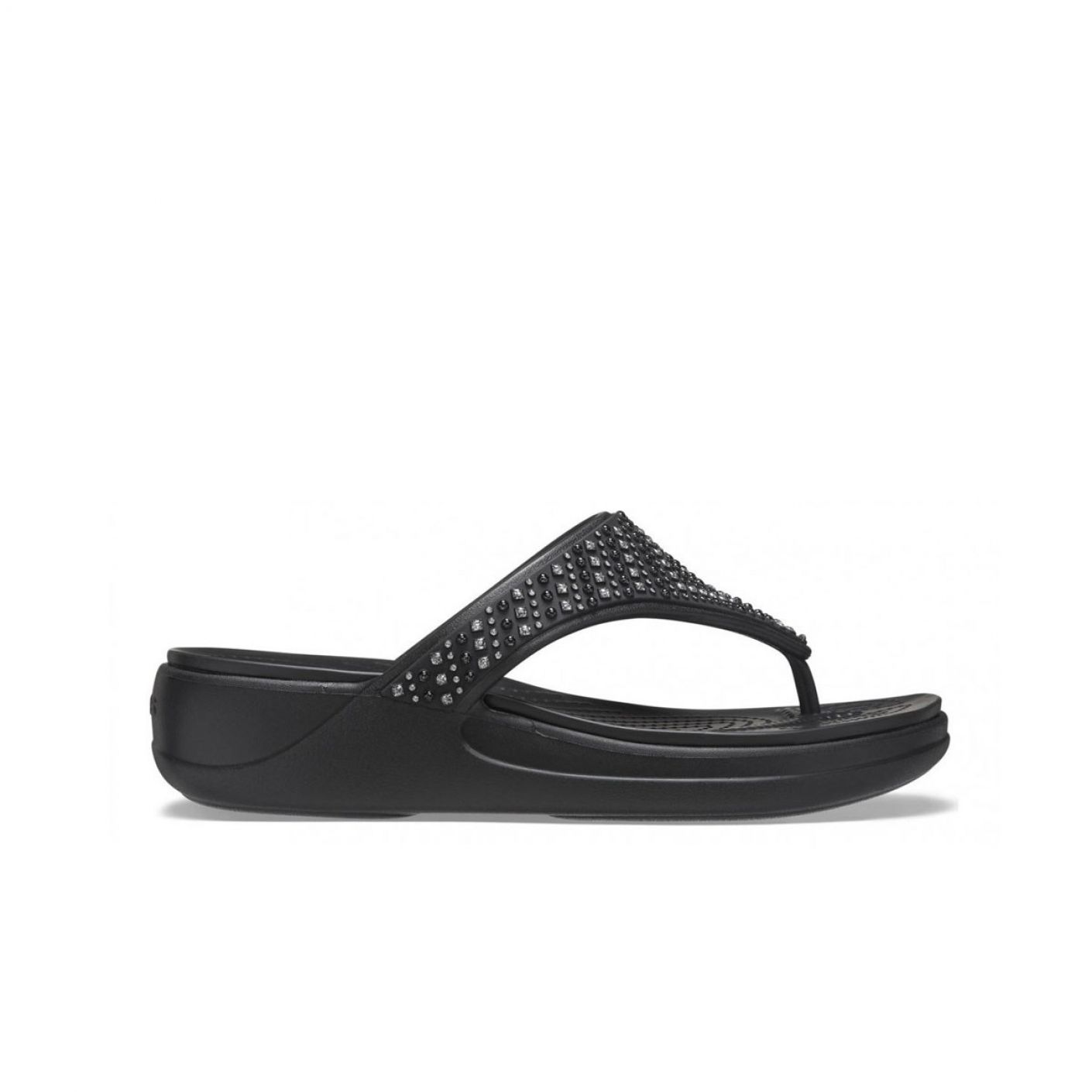 Crocs Monterey Shimmer Wedge Flip Black for Women