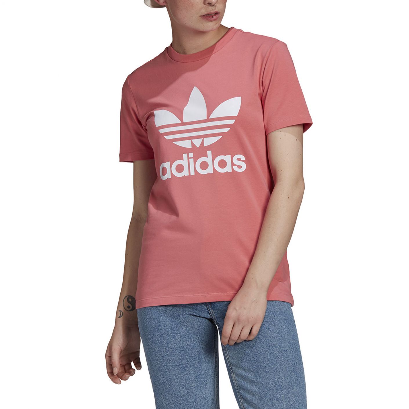 Adidas T-shirt Trefoil Hazy Rose da Donna