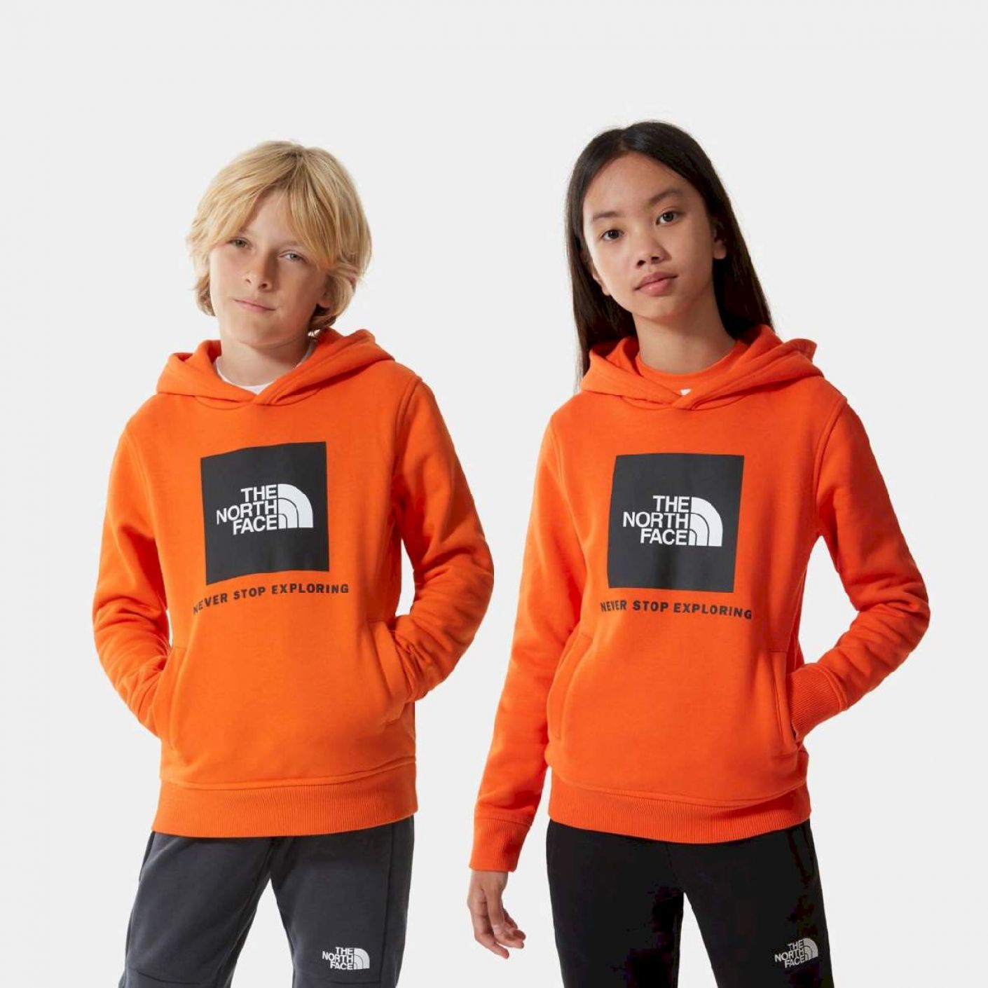 The North Face Y Box P/O Hoodie Red Orange