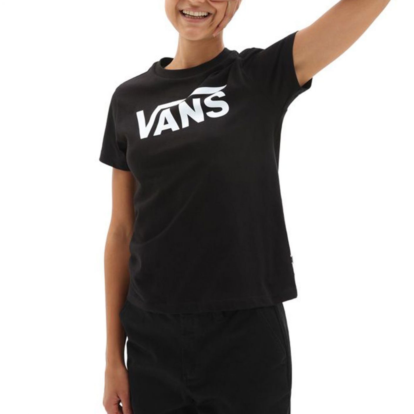 Vans T-shirt Flying V Crew Tee Black da Donna