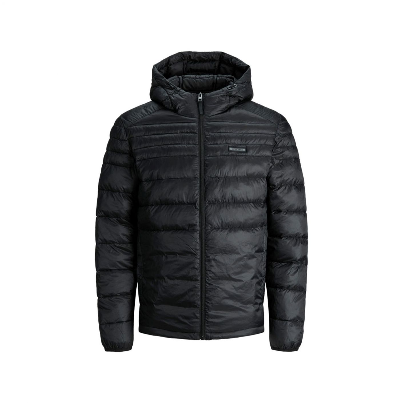 Jack & Jones – Schwarze, wattierte Kapuzenjacke für Jungen 