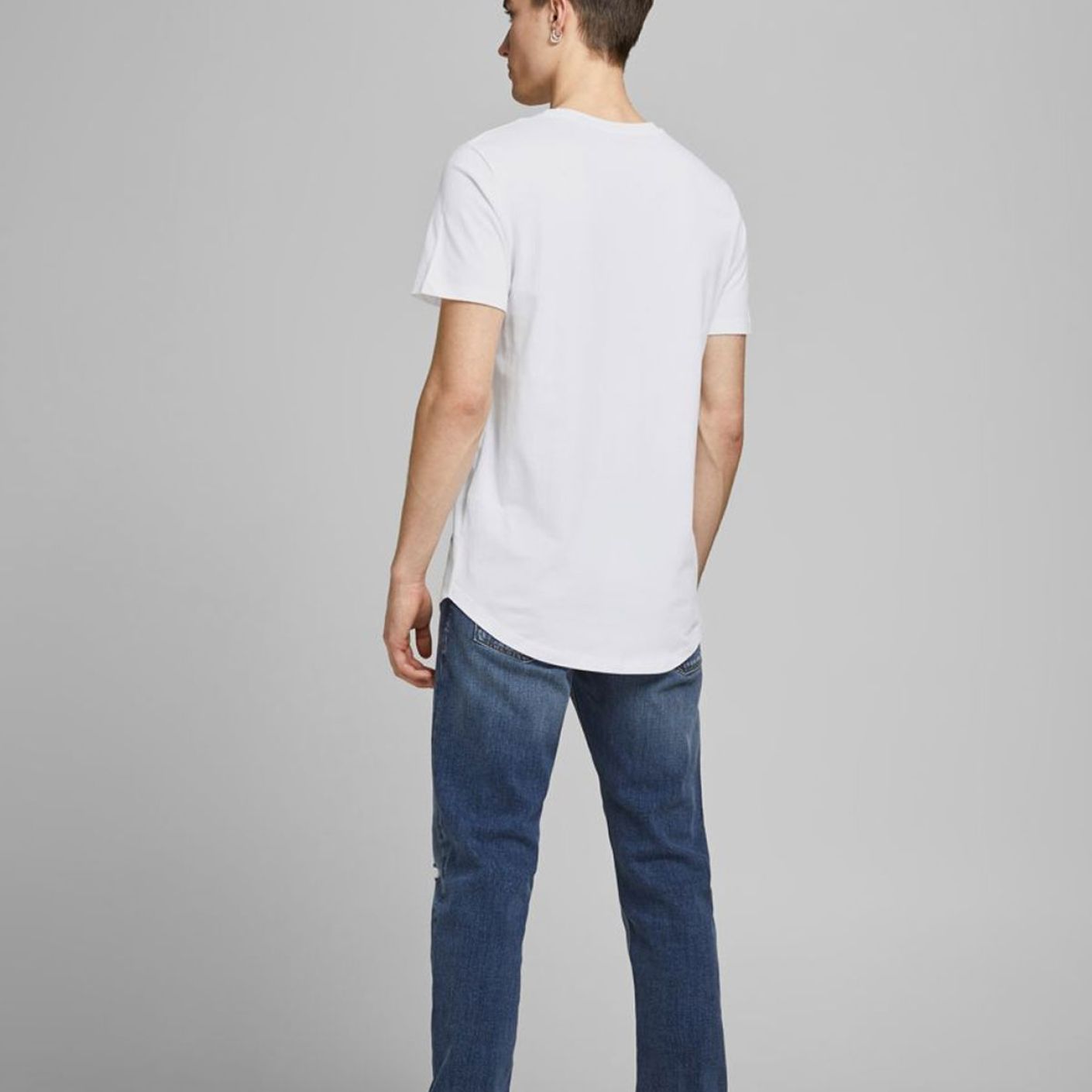 Jack & Jones – Weißes T-Shirt aus Bio-Baumwolle in normaler Passform