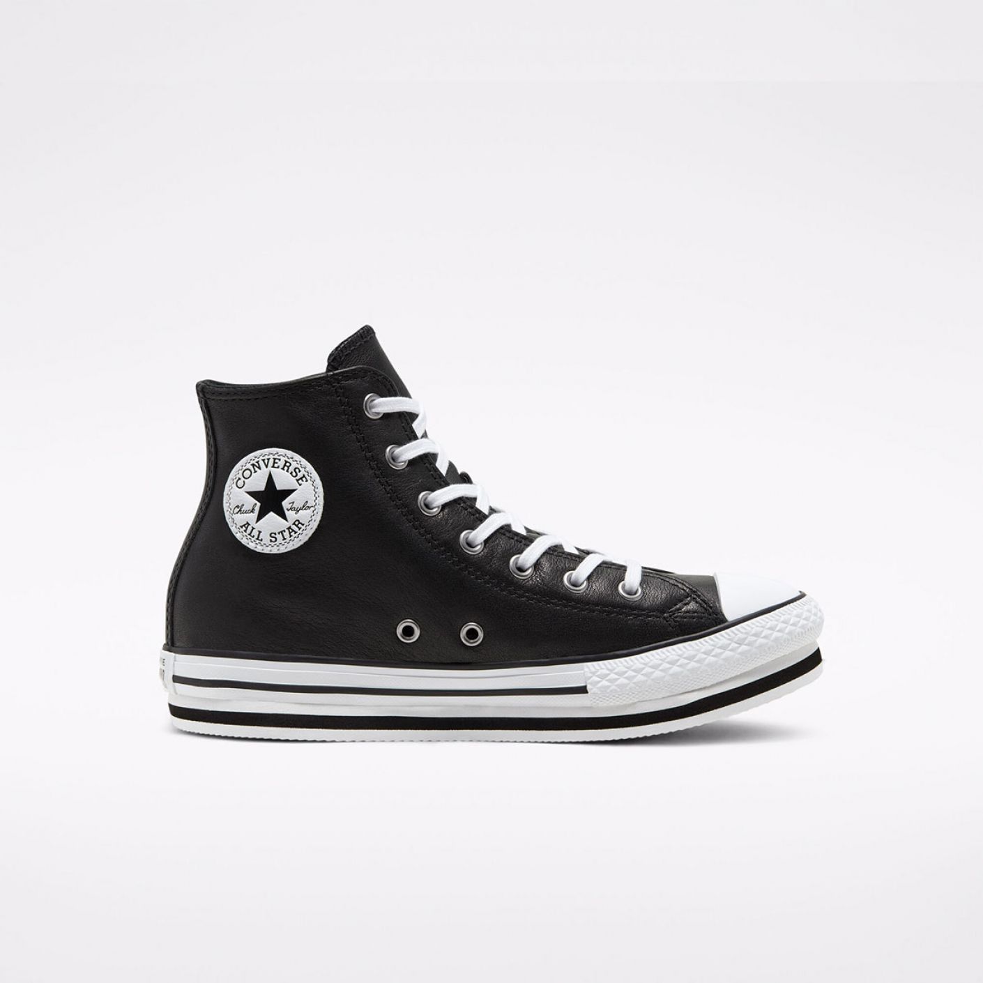 Converse platform fashion pelle nere