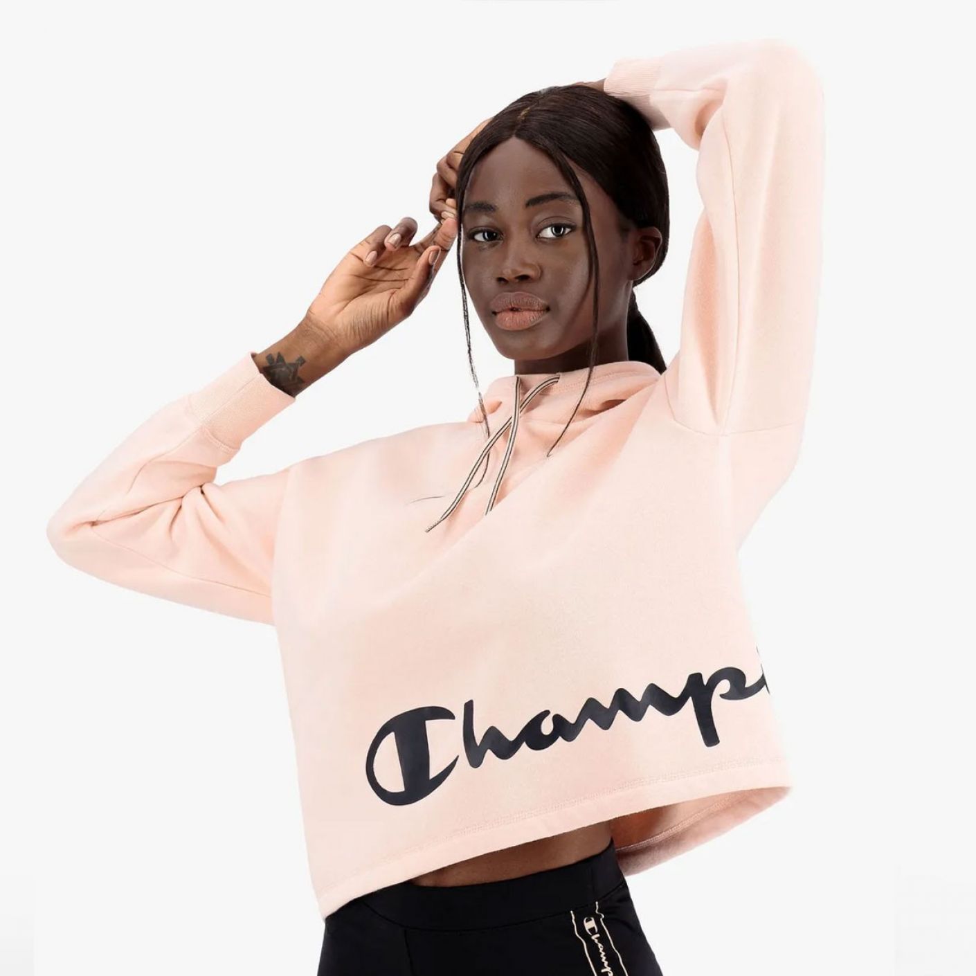 Champion Hooded Sweatshirt Rosa da Donna