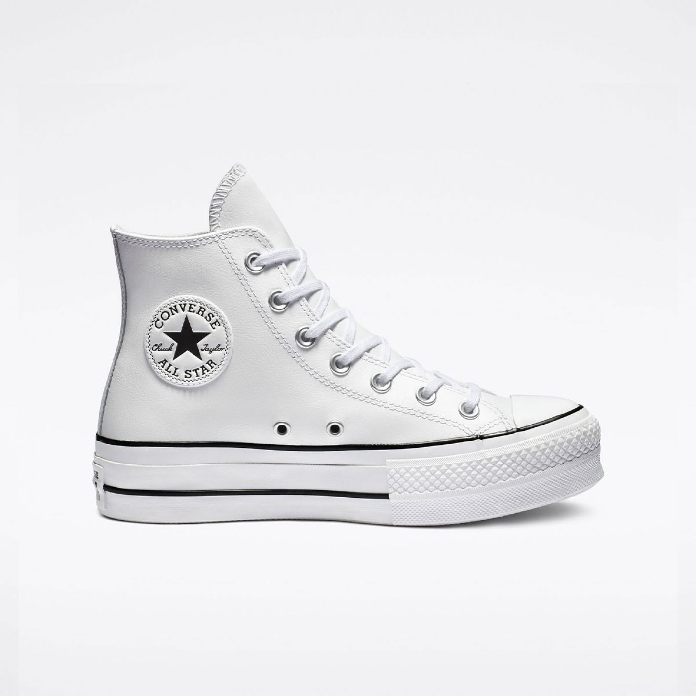 Converse Chuck Taylor All Star Lift in Pelle Bianca