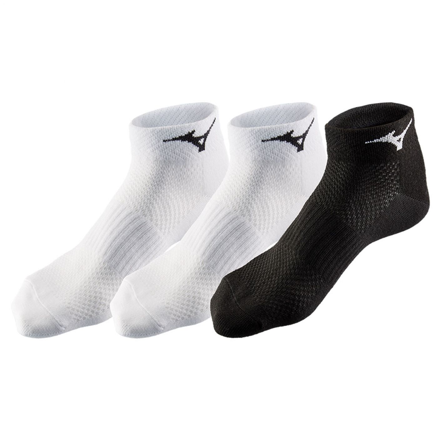 Mizuno Running-Training Mid Socks 3 Pairs White-Black