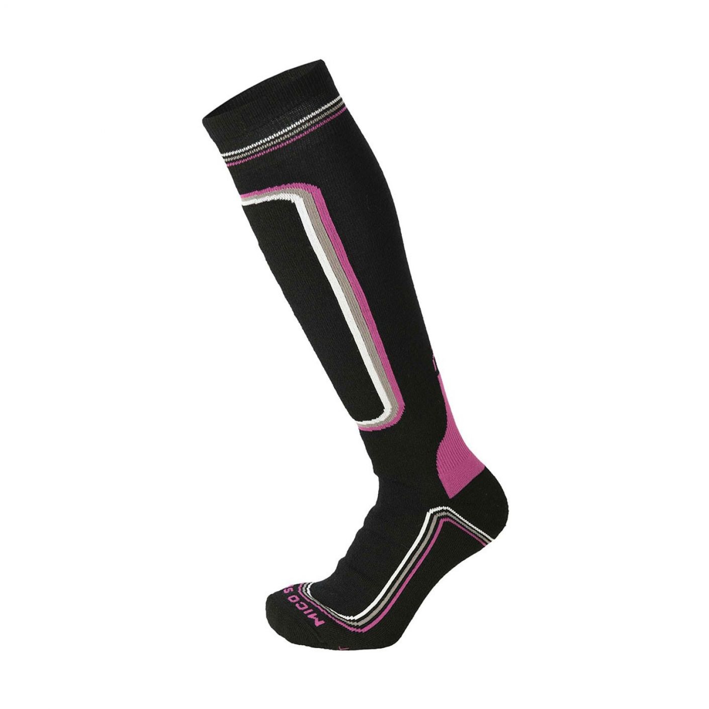 Mico Women's Superthermo Primaloft Ski Sock Black-Pink