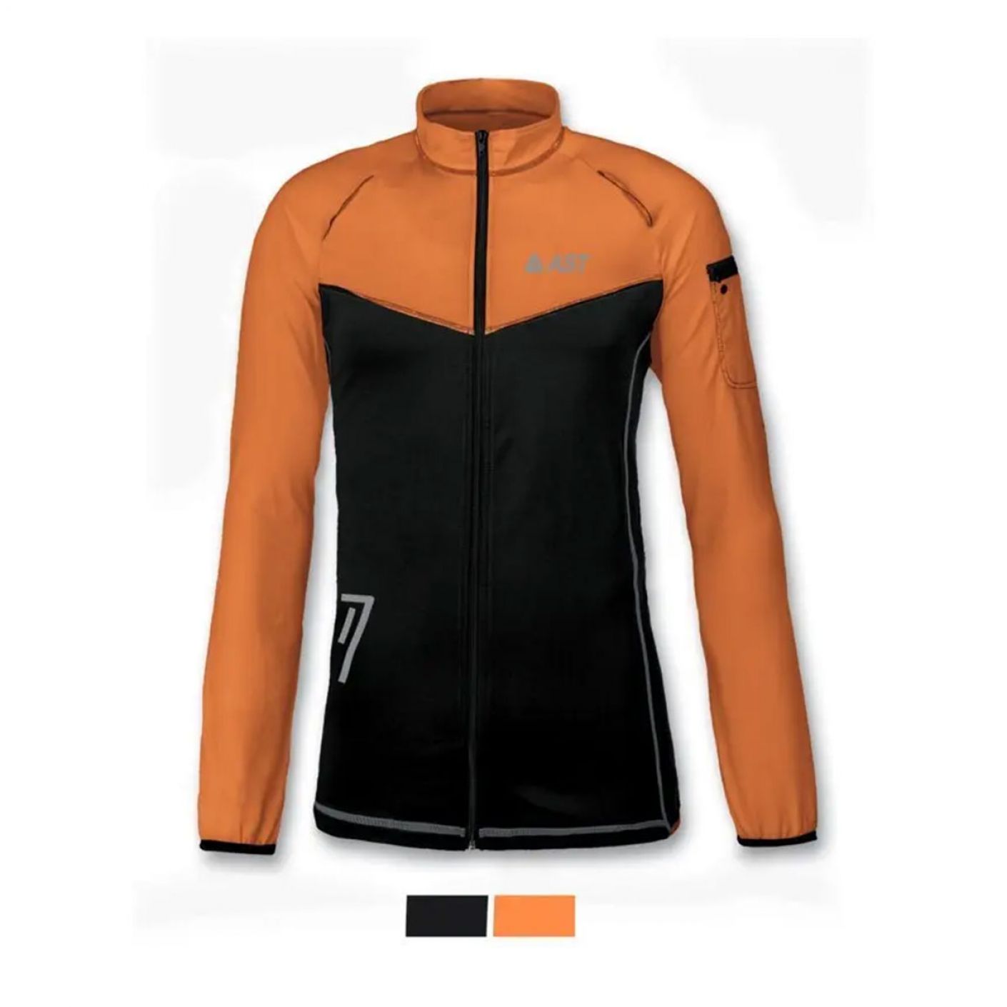 Astrolabio Men's Full-Zip Running Shirt Orange-Black