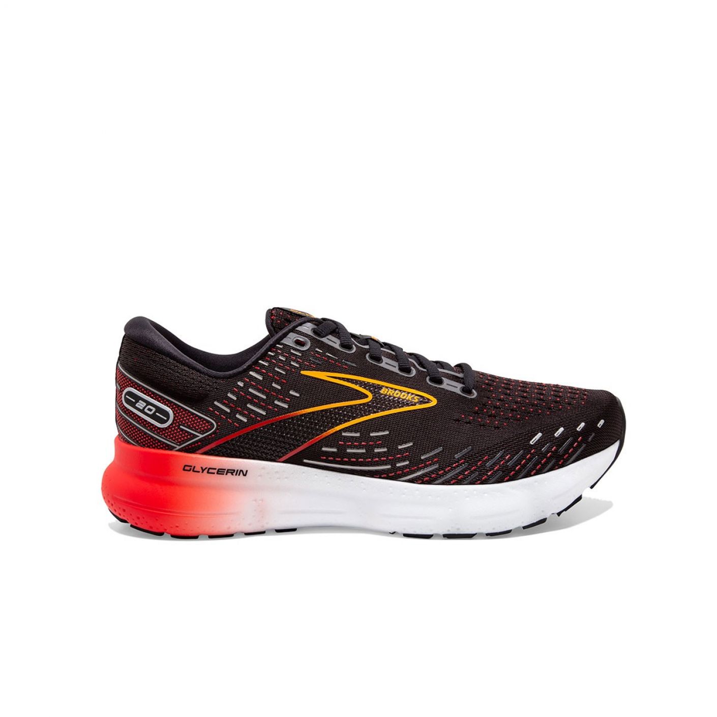 Brooks Glycerin 20 Black/Blackened Pearl/Fiery Red da Uomo