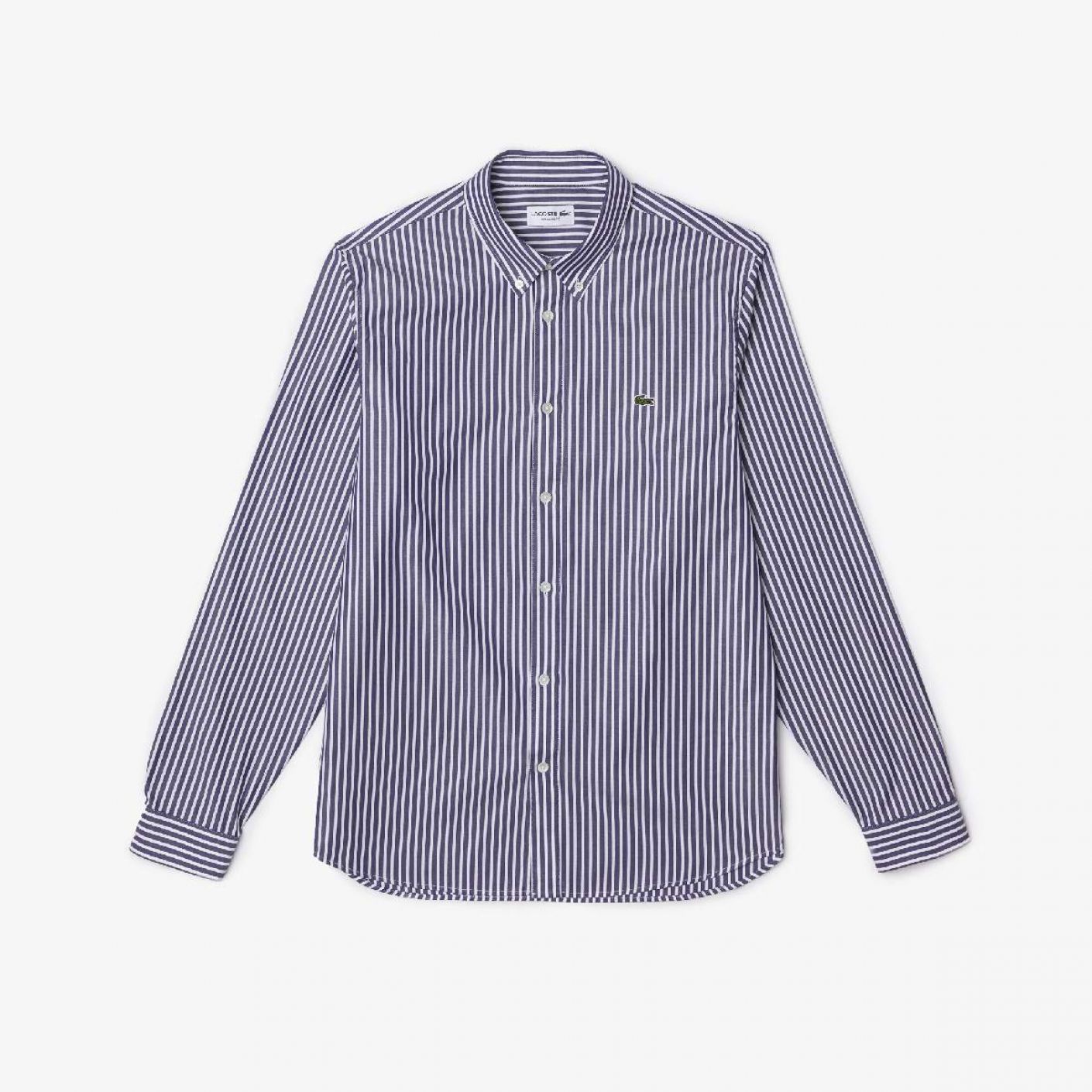 Lacoste Regular Fit Long Sleeve Shirt White-Navy