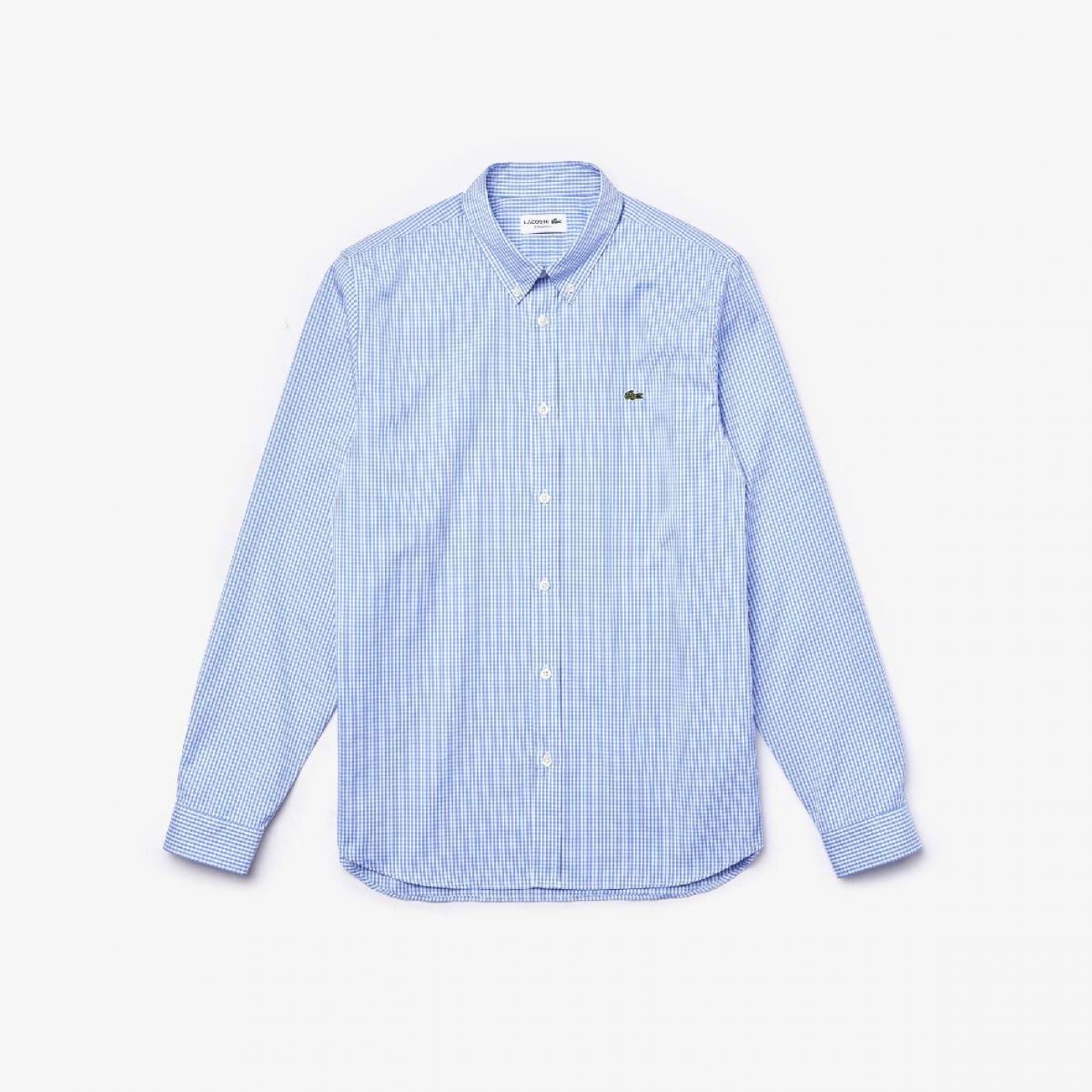 Lacoste Long Sleeve Checked Shirt Light Blue