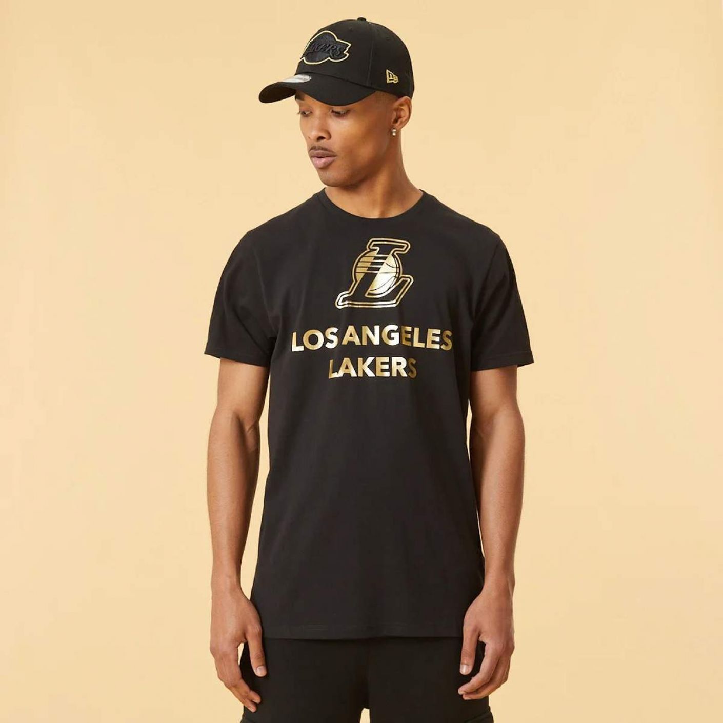 New Era T-Shirt LA Lakers Logo Metallic Black