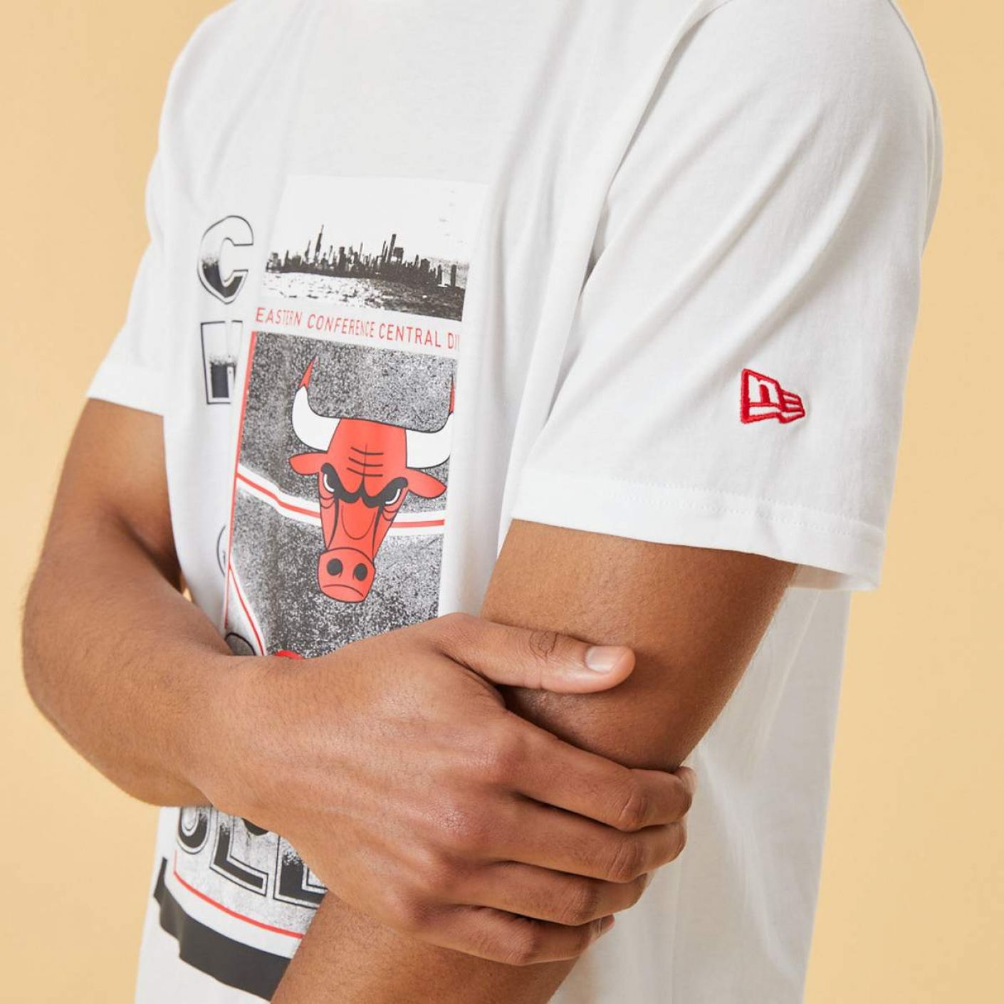 New Era T-Shirt Chicago Bulls Photo Print White Field