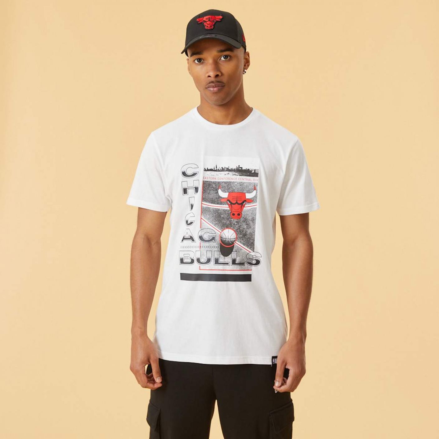 New Era T-Shirt Chicago Bulls Photo Print White Field