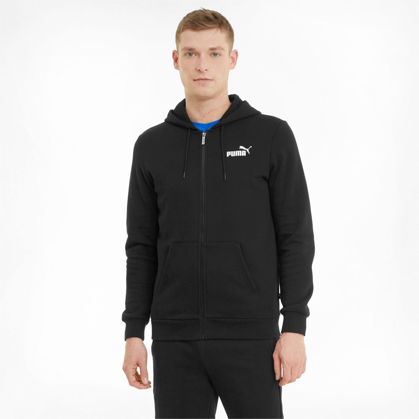 Puma Essential Small Logo Full Zip Hoodie Black