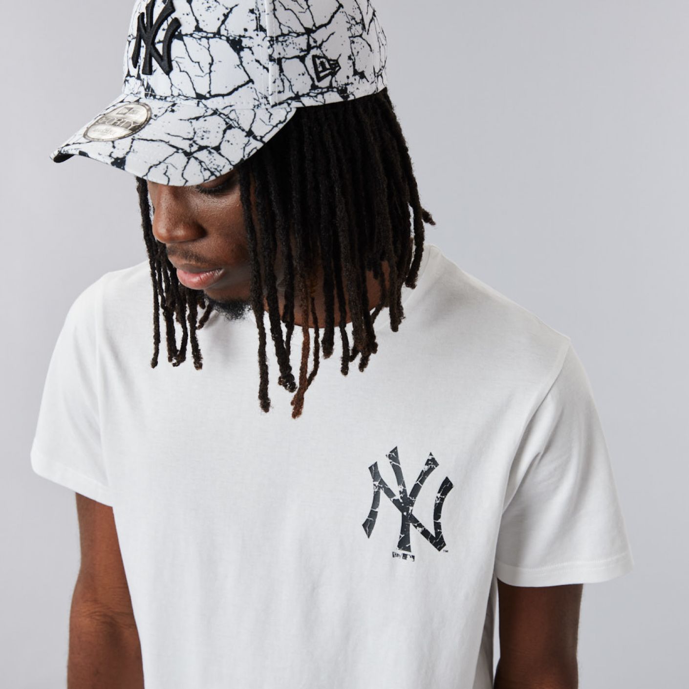 New Era Mlb T-Shirt New York Yankees Logo Infill Bianca