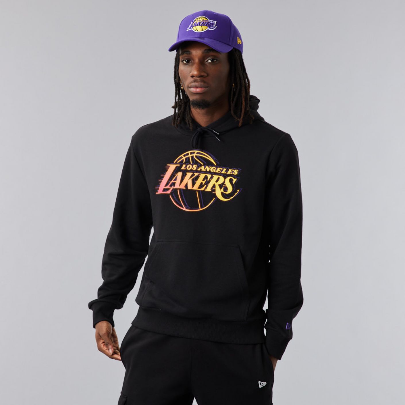 New Era Hoodie LA Lakers NBA Neon Fade Black