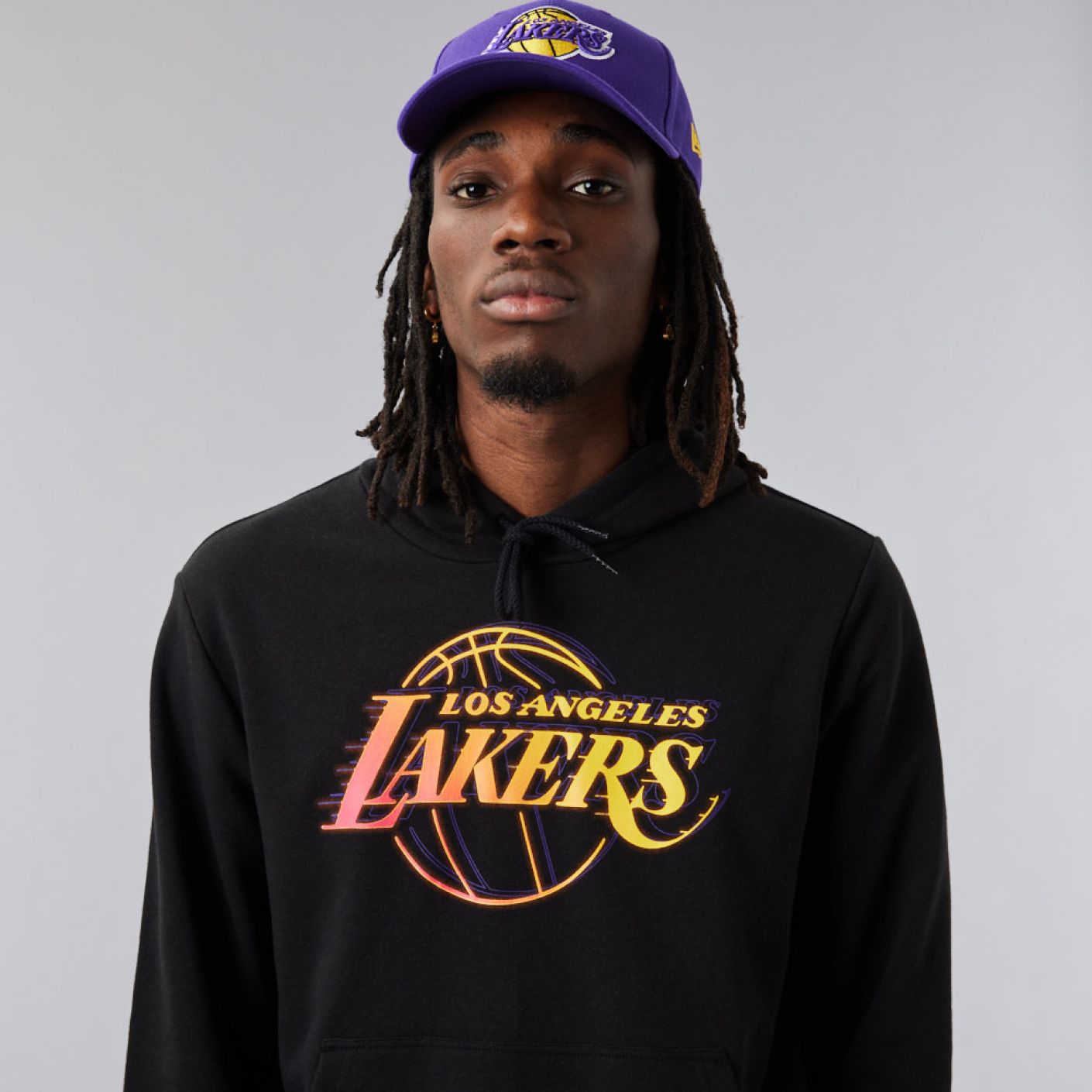 New Era Hoodie LA Lakers NBA Neon Fade Black