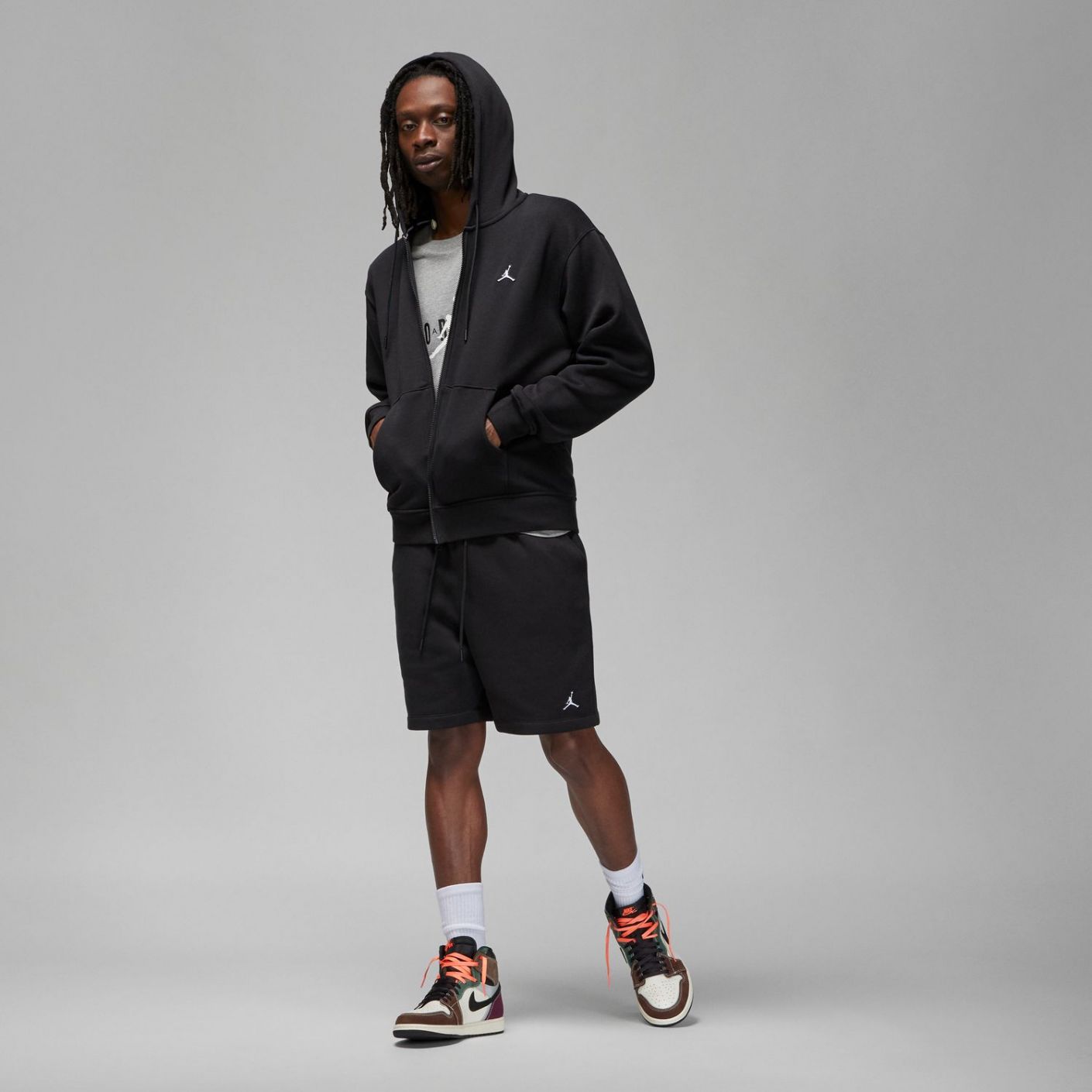 Nike Jordan Essentials Fleece-Hoodie mit durchgehendem Reißverschluss Schwarz Herren
