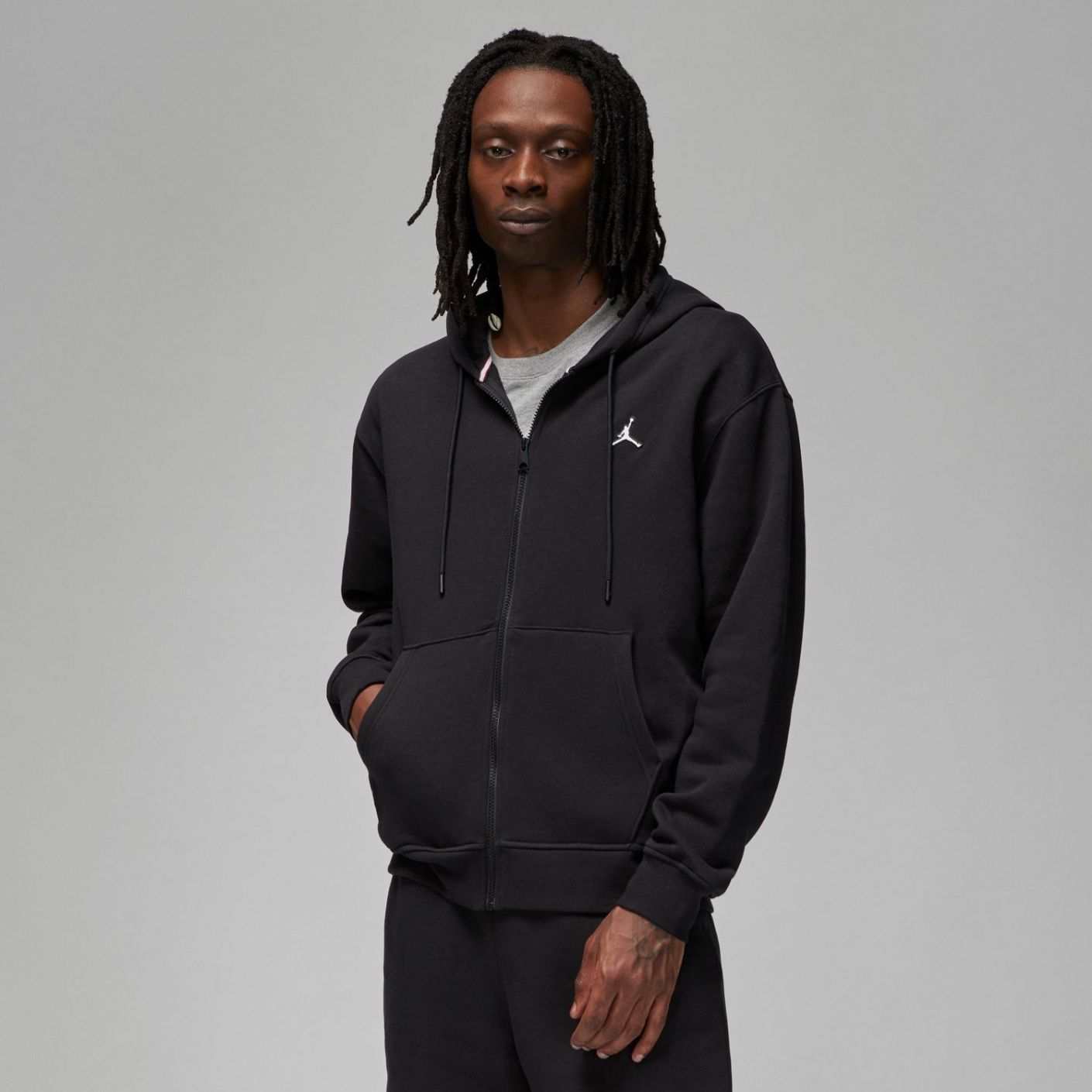 Nike Jordan Essentials Fleece-Hoodie mit durchgehendem Reißverschluss Schwarz Herren