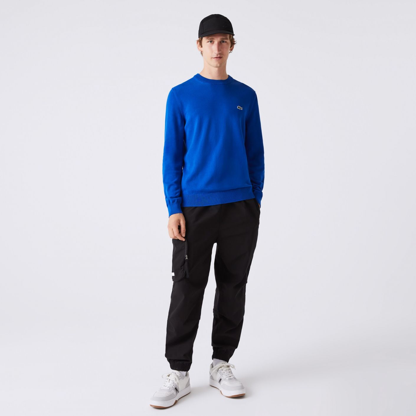 Lacoste Men's Round Neck Organic Pullover Light Blue