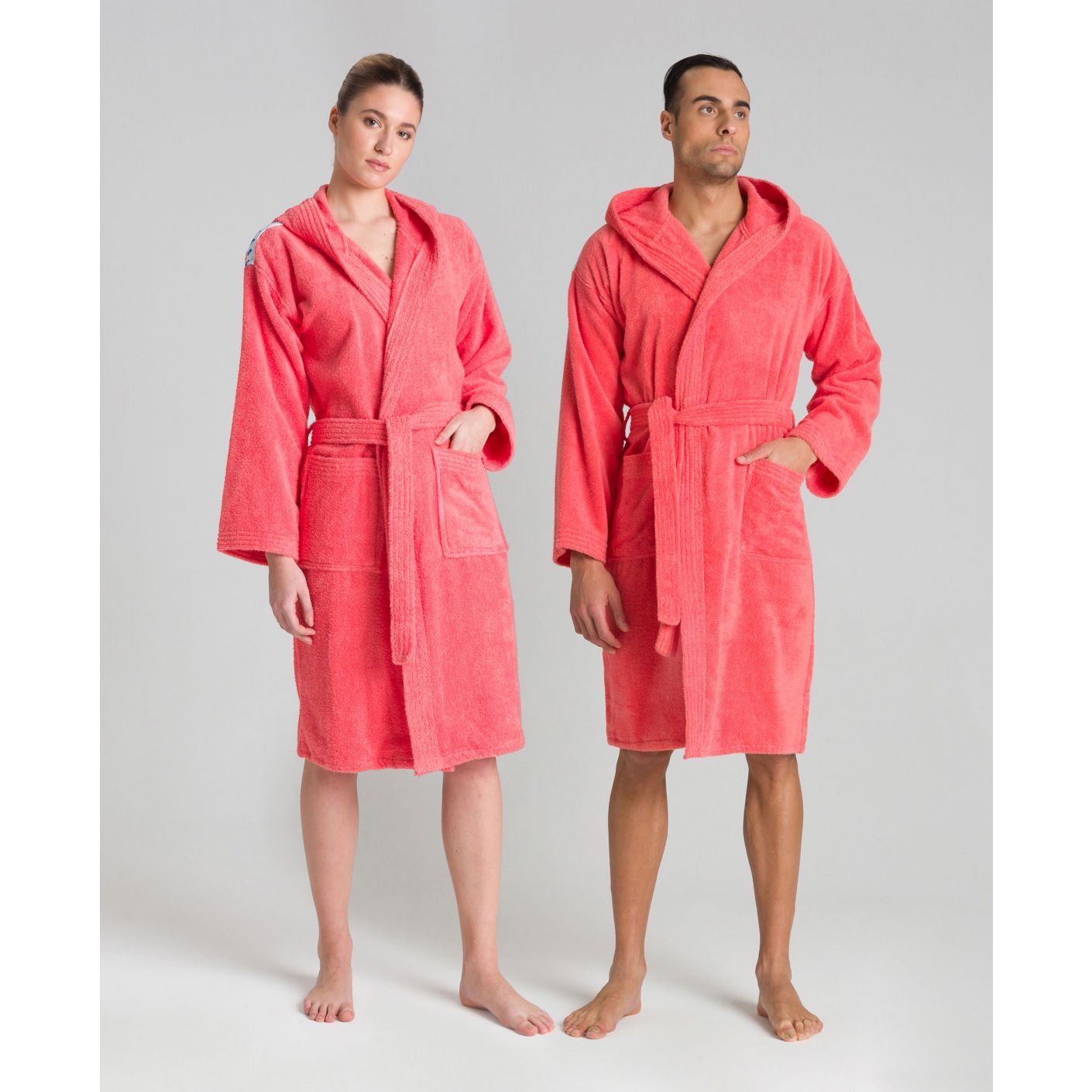 Arena Core Soft Bademantel Blassrosa/Weiß