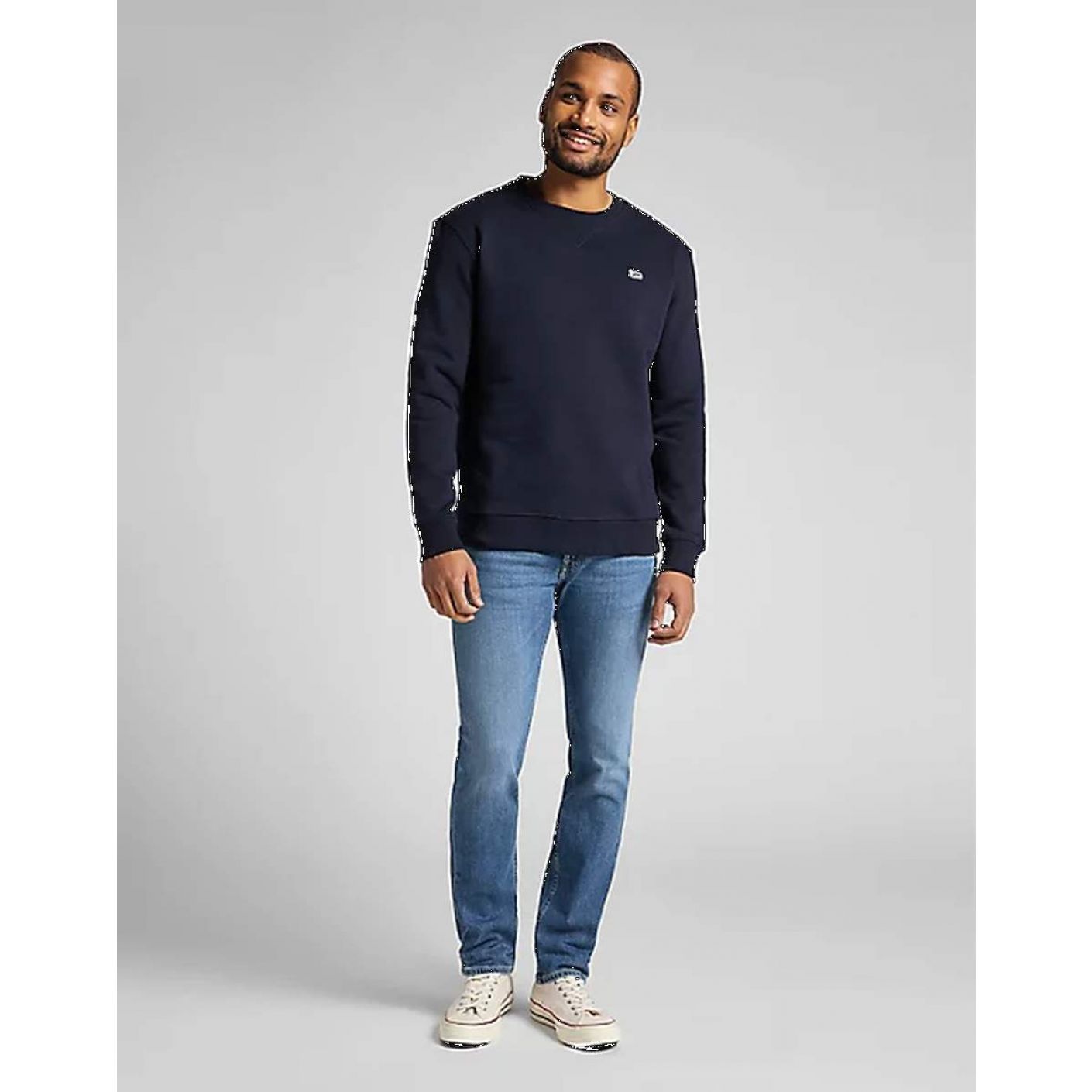 Lee Sweatshirt Plain Crew Sweatshirt Navy for Men