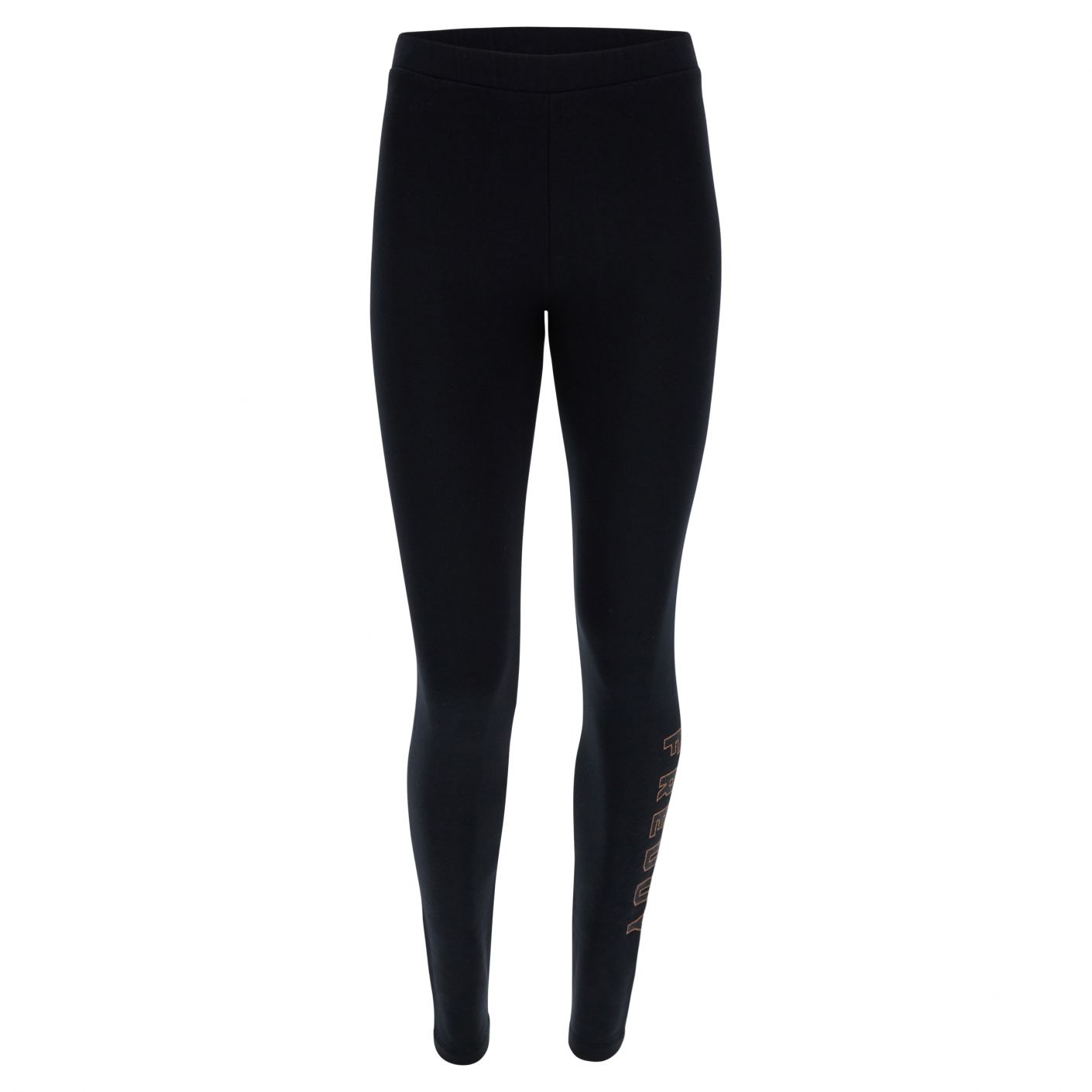 Stretch brushed fleece leggings with glitter logo