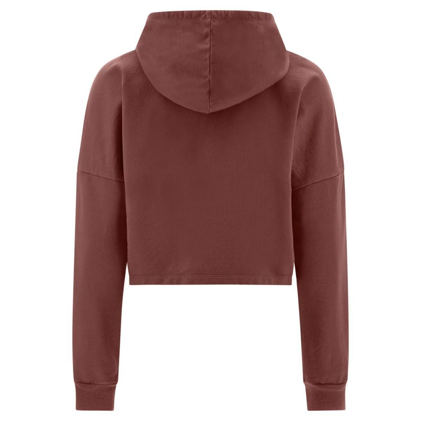 Freddy Cropped hoodie with french terry garment dyed Chocolate Fondant