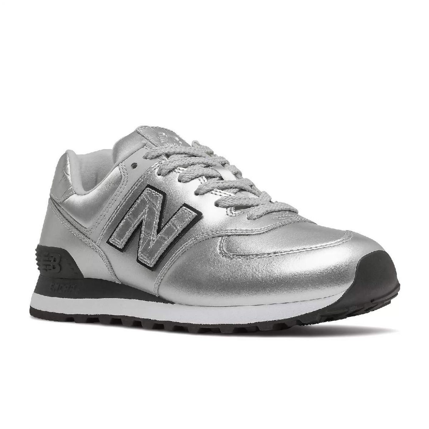 New Balance 574 in Silver Leather