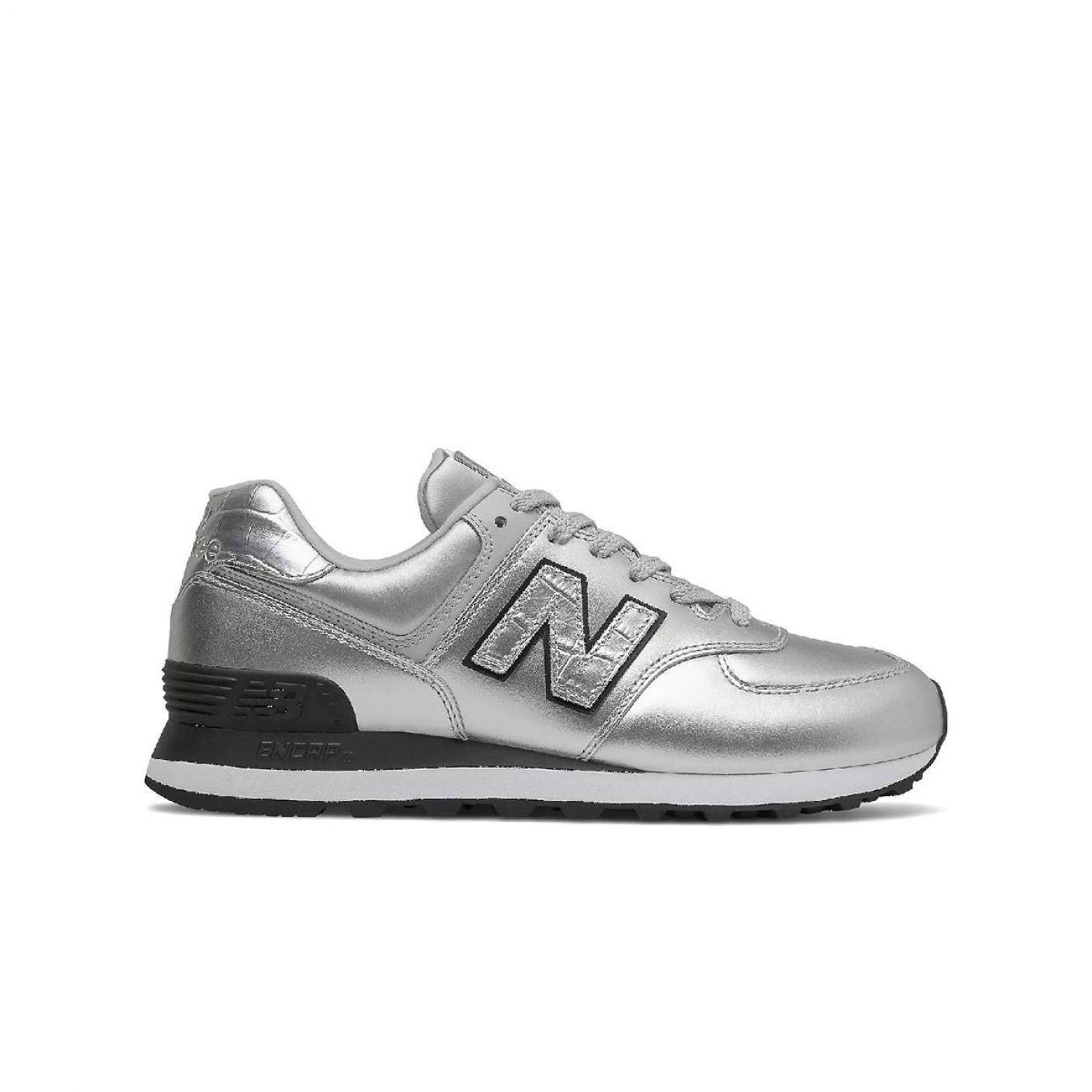 New Balance 574 in Silver Leather