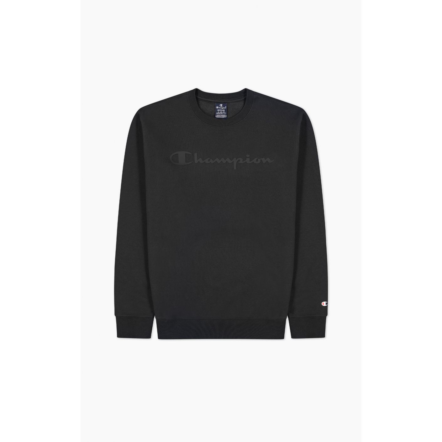 Champion Crew Sweatshirt with Printed Logo Total Black