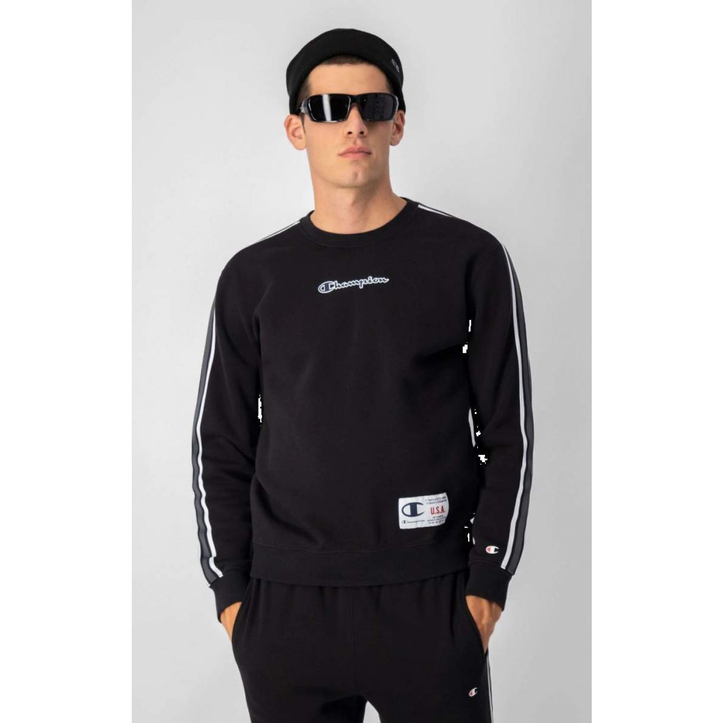 Champion Black Fleece Lined Basketball Sweatshirt