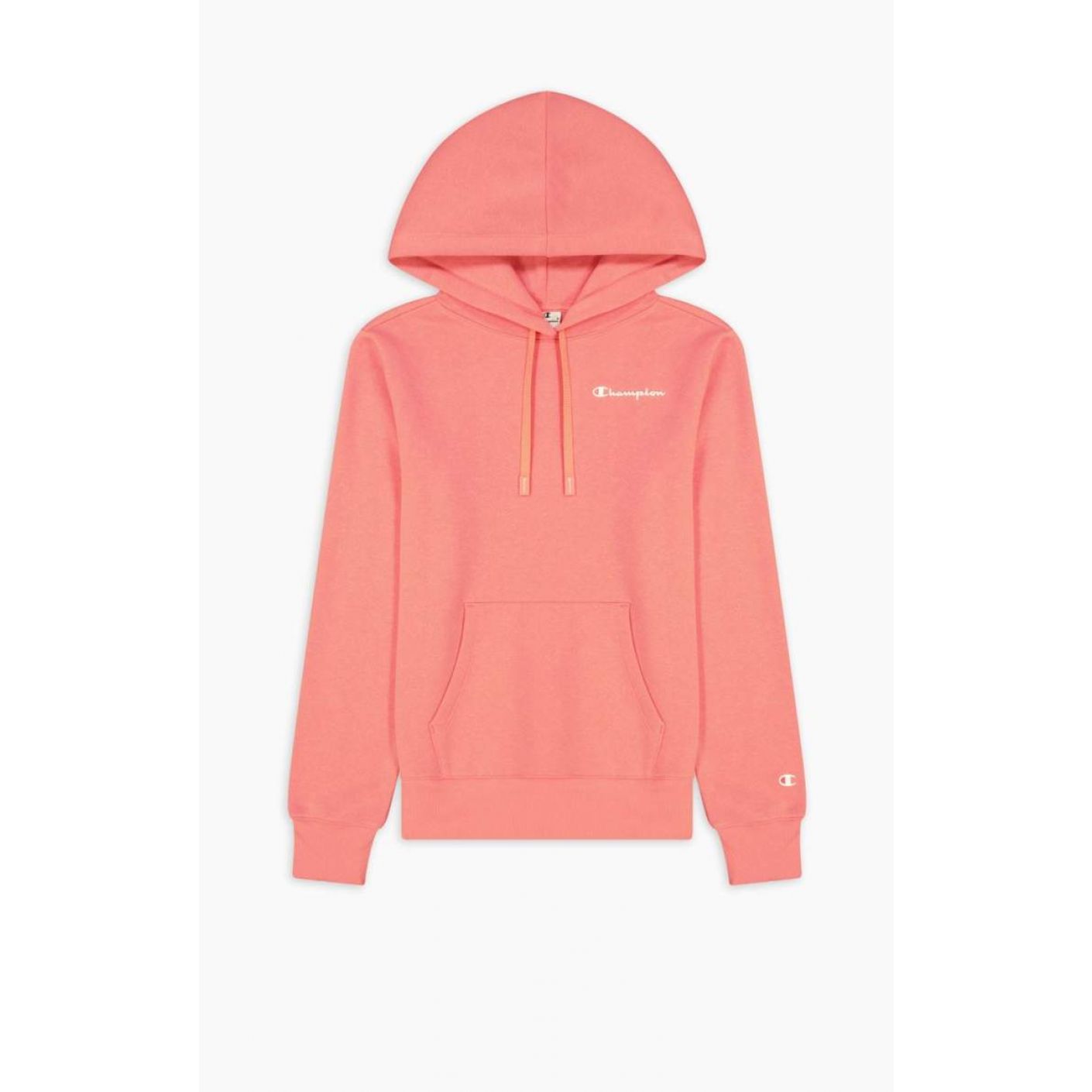 Champion Felpa con Cappuccio Felpato Logo Piccolo Rosa da Donna