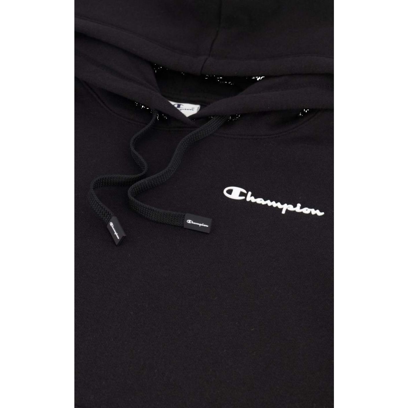 Champion Women's Black Small Logo Fleece Hoodie