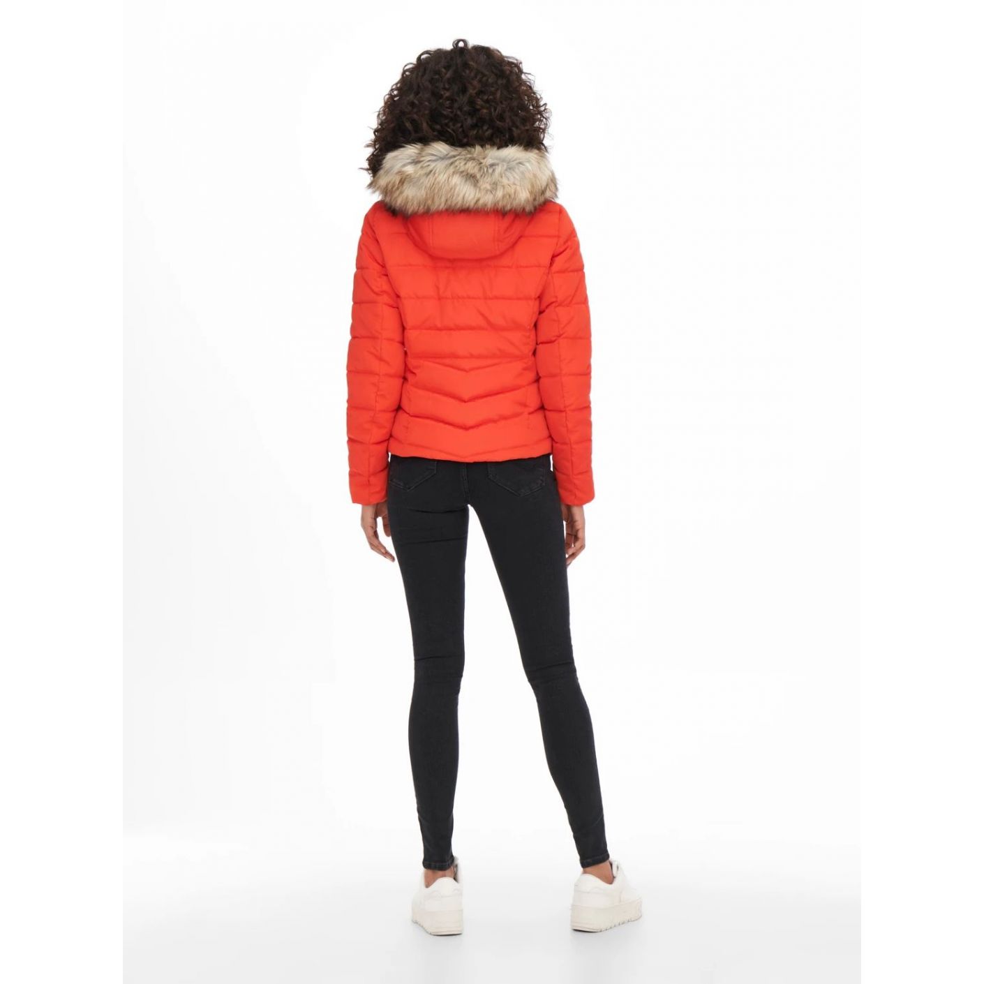 Only Short Quilted Red Alert Jacket for Women