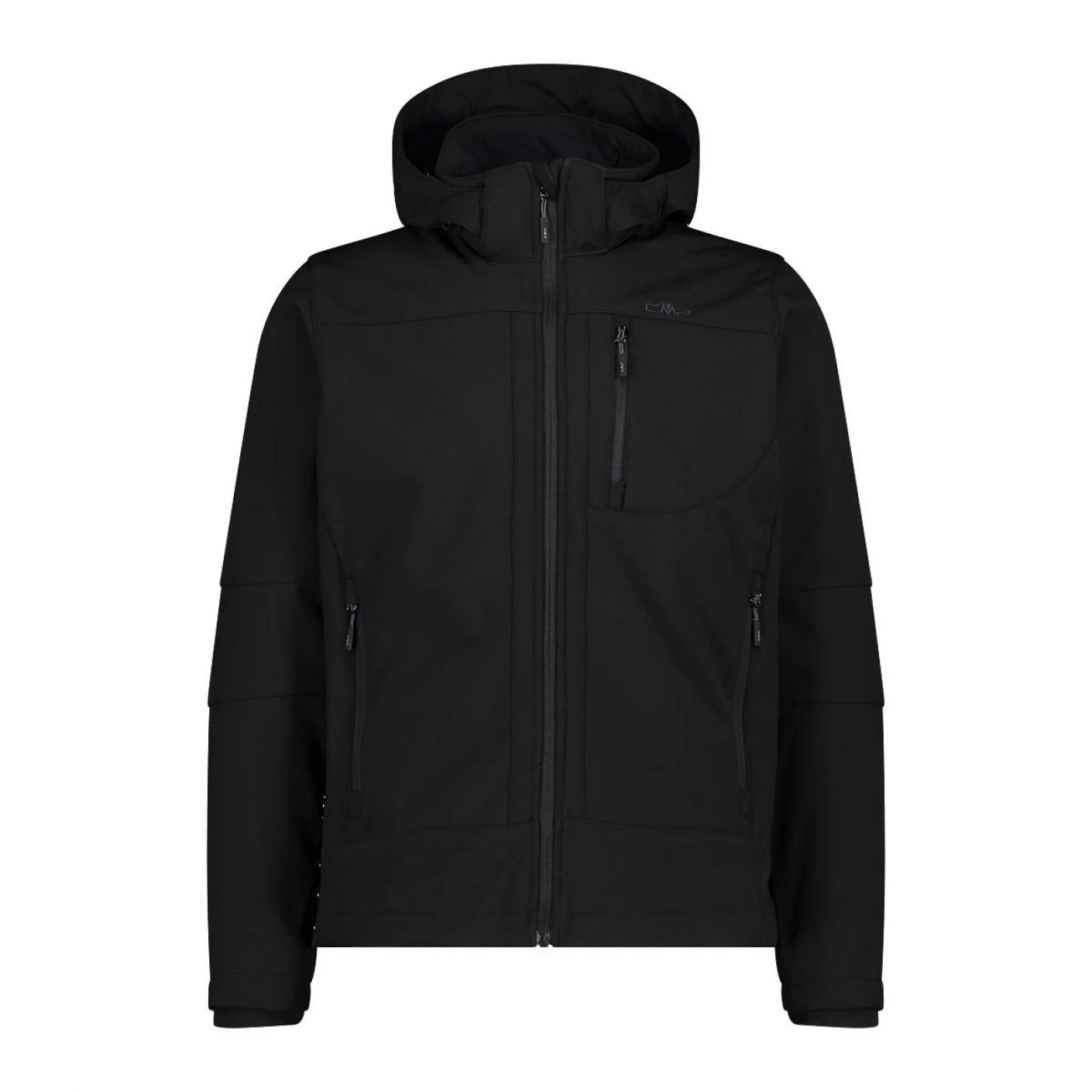 CMP Men's Softshell Jacket with Detachable Hood Black