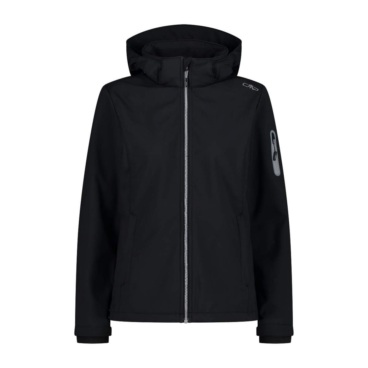 CMP Women's Softshell Jacket with Detachable Hood Black