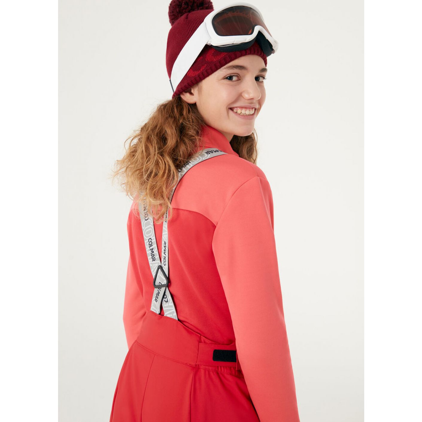 Colmar Girls' Ski Overalls in Recycled Wadding Ruby Red