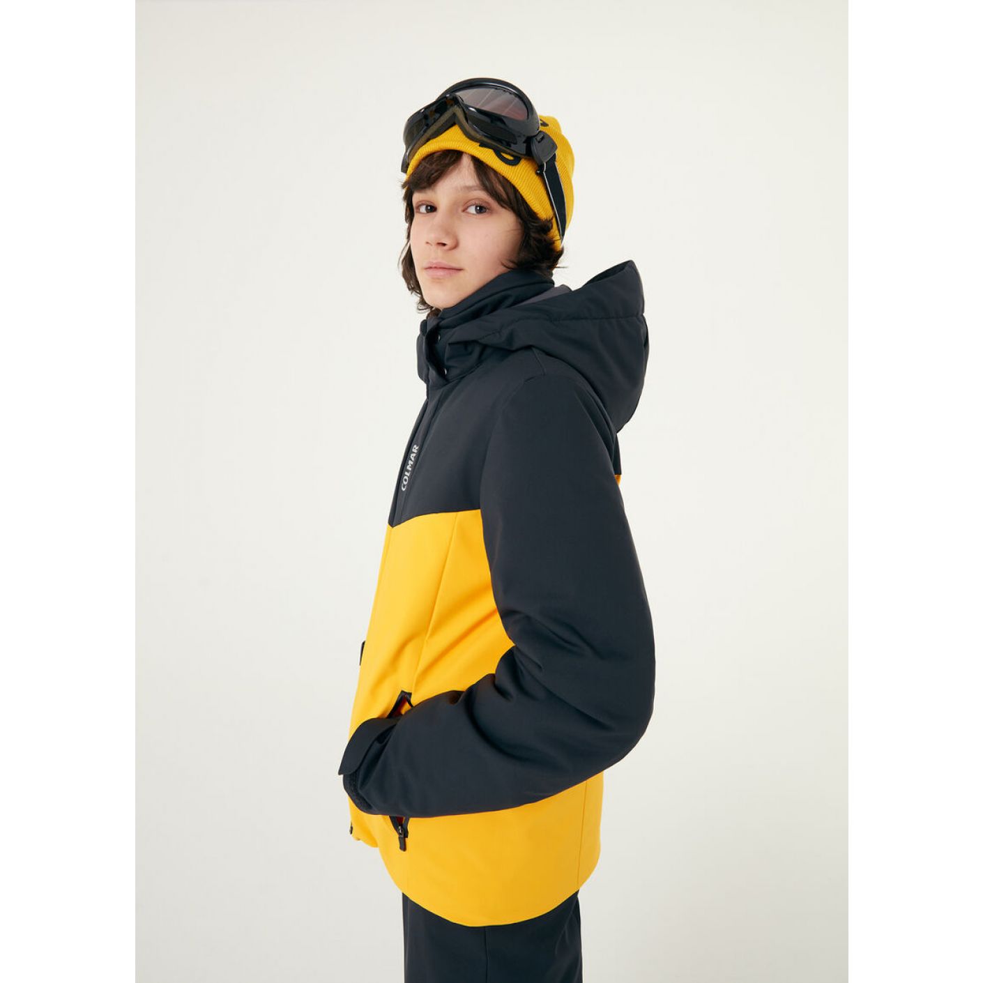 Colmar Two-Tone Mandarin/Black Wadding Ski Jacket for Boys