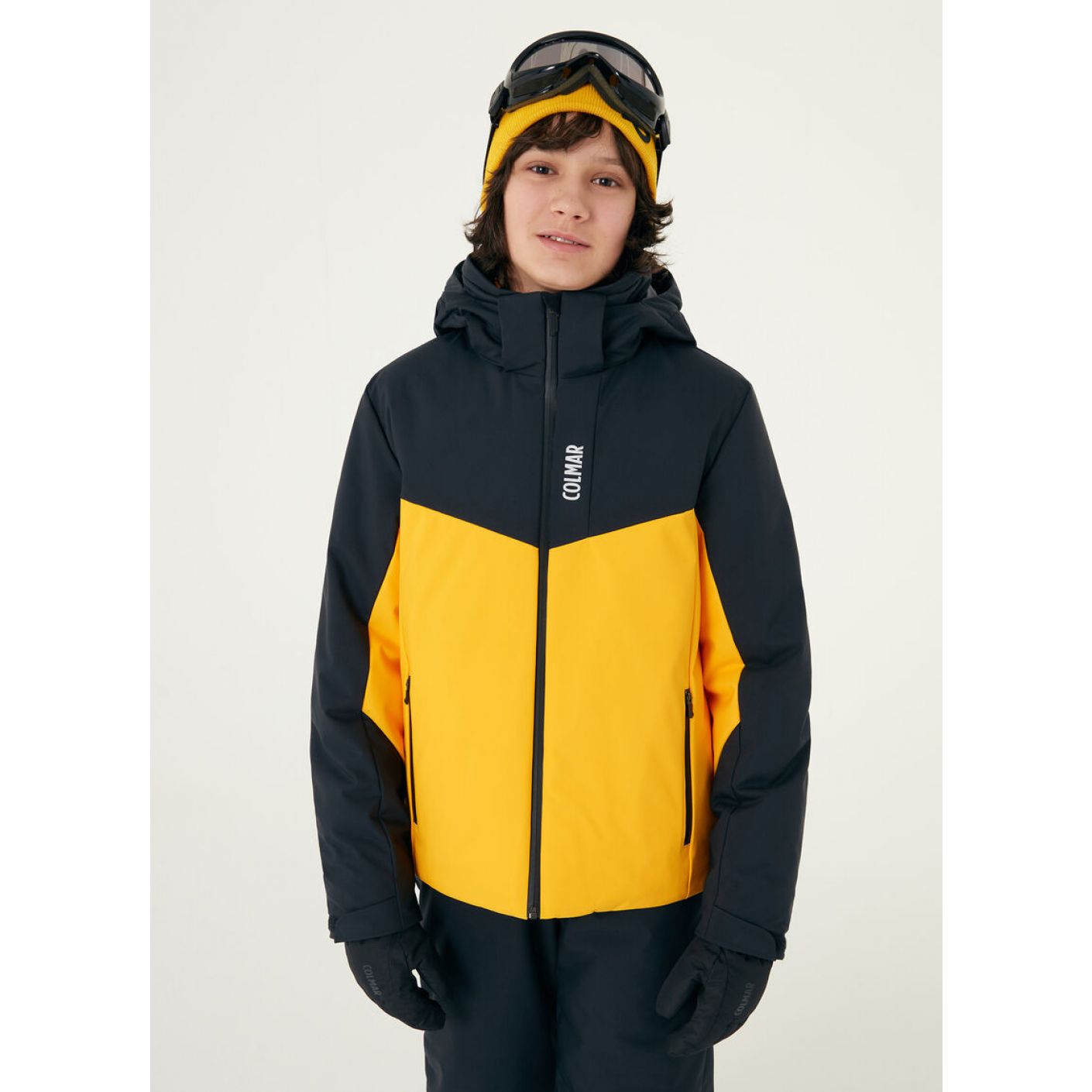 Colmar Two-Tone Mandarin/Black Wadding Ski Jacket for Boys