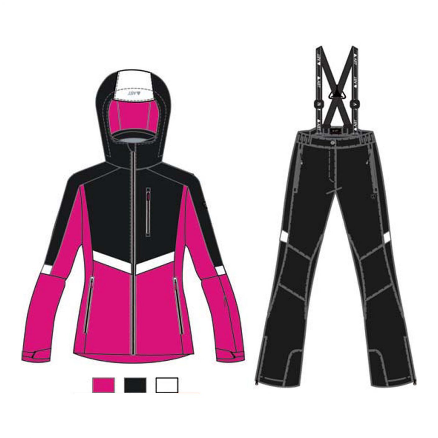 Ast Girls Ski Set Pink/Black