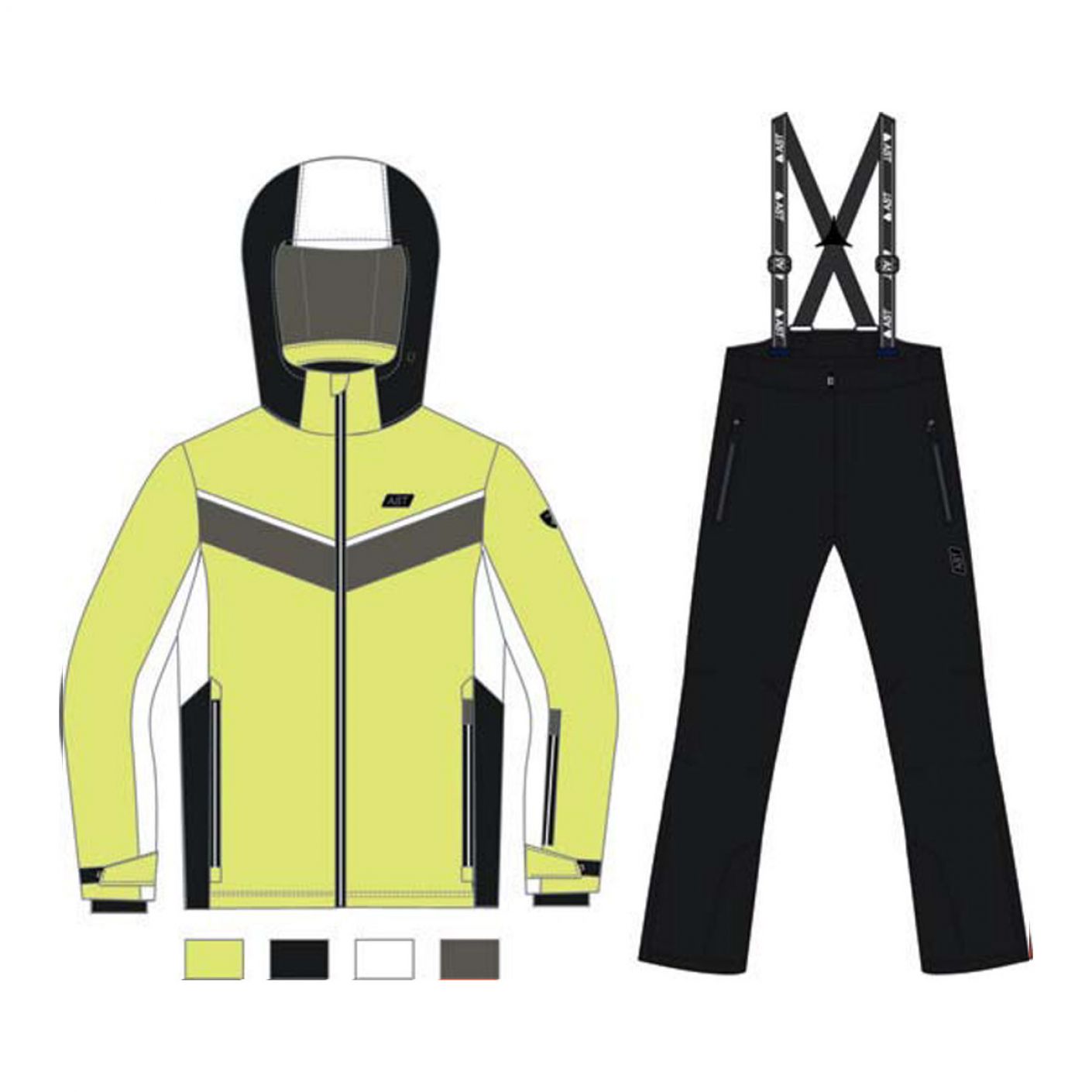 Ast Complete Ski Suit for Boys Yellow/Black