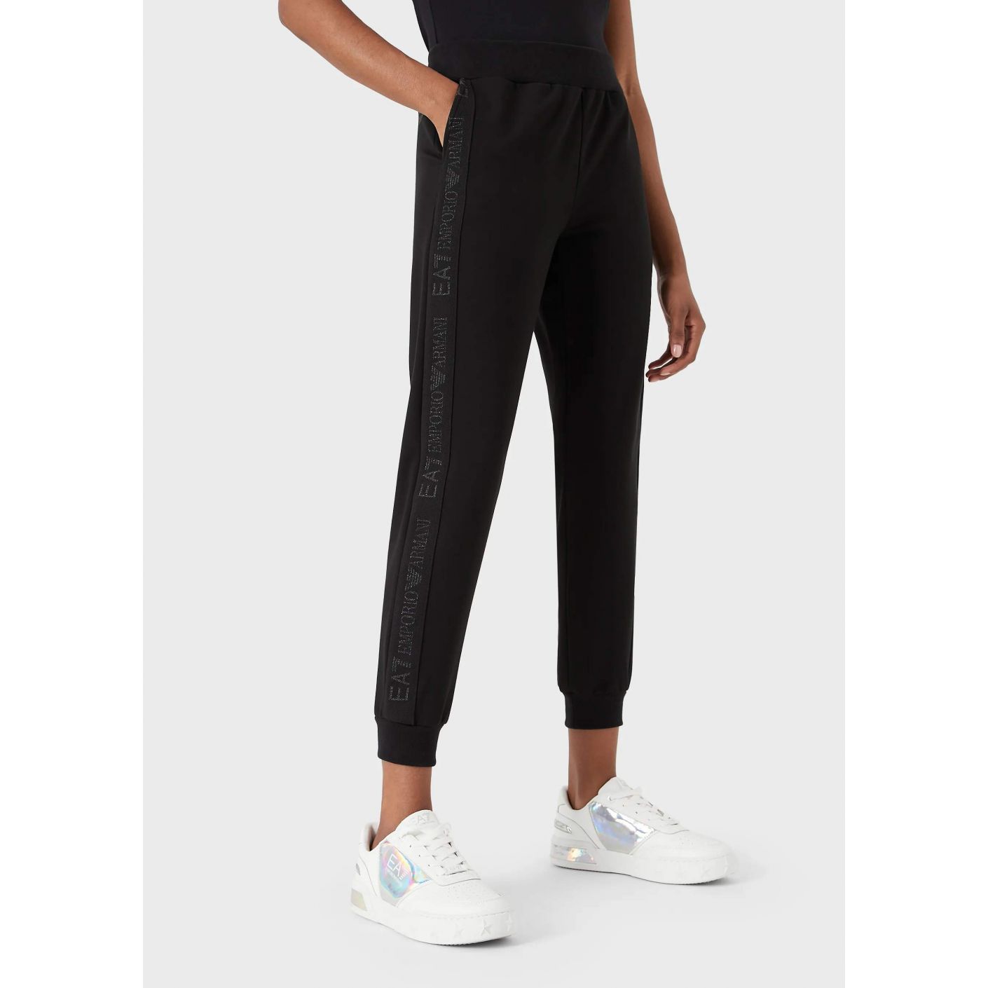 EA7 Logo Series Pants with Logo Tape Detail