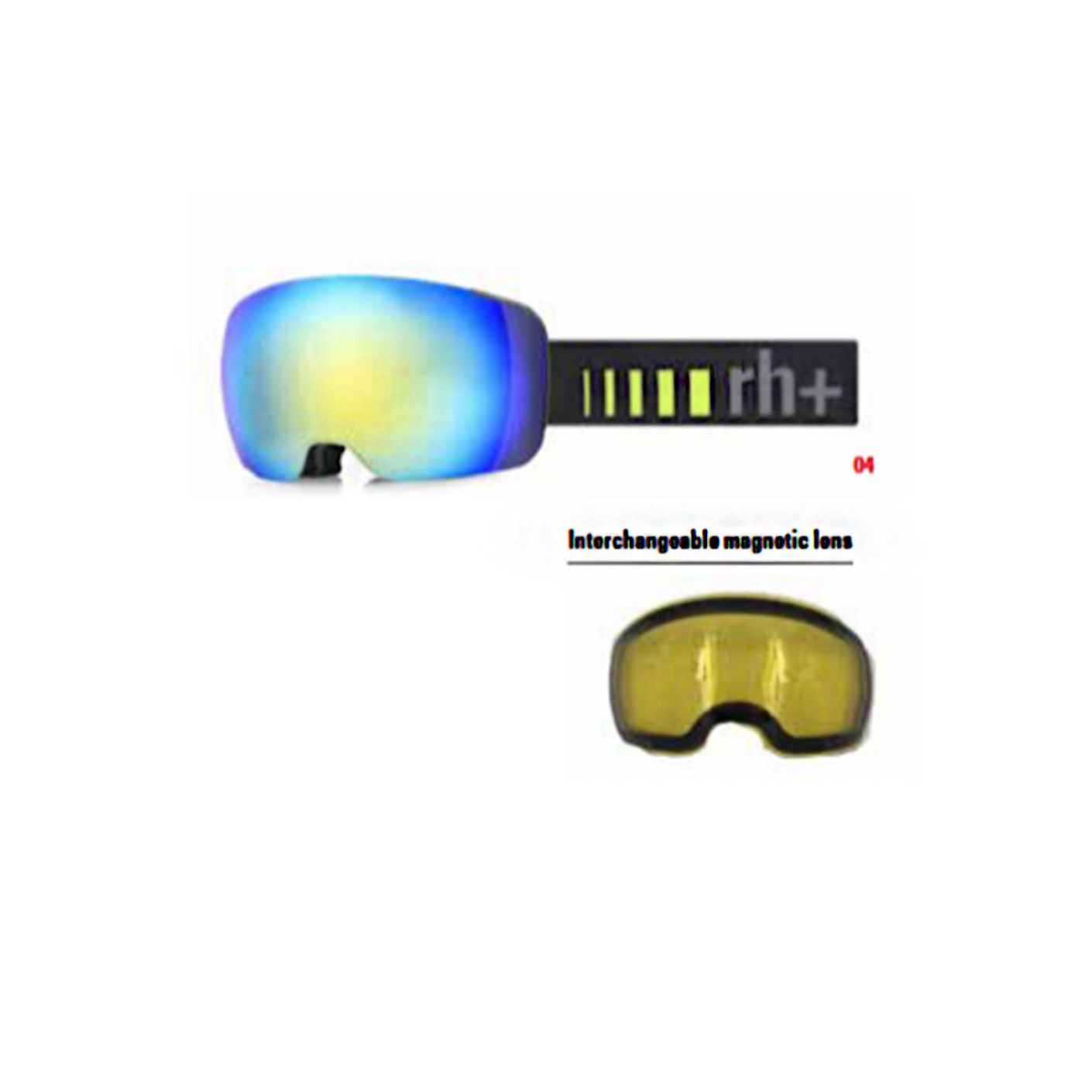 Zero RH+ Ski Goggle Gotha Black/Acid Lime/Grey