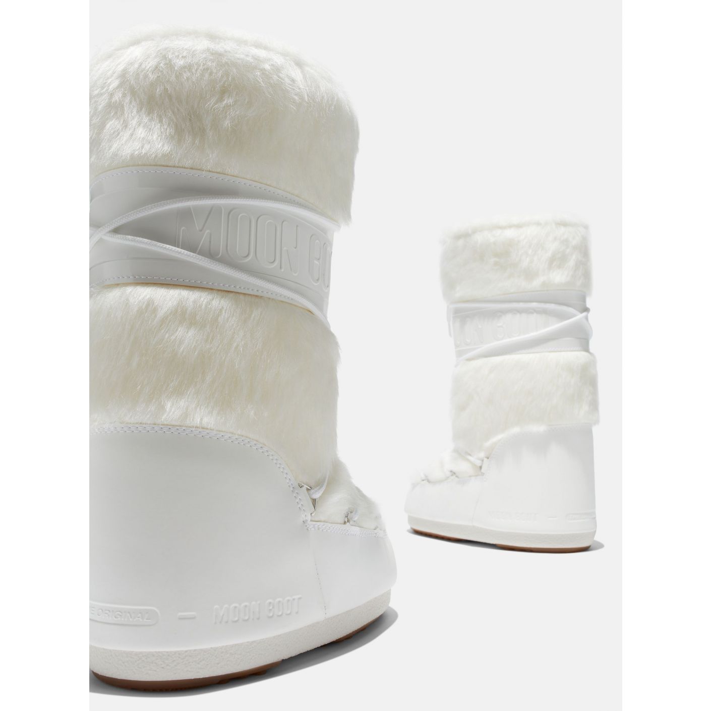 Moon Boot Icon in Ecopelliccia Bianco