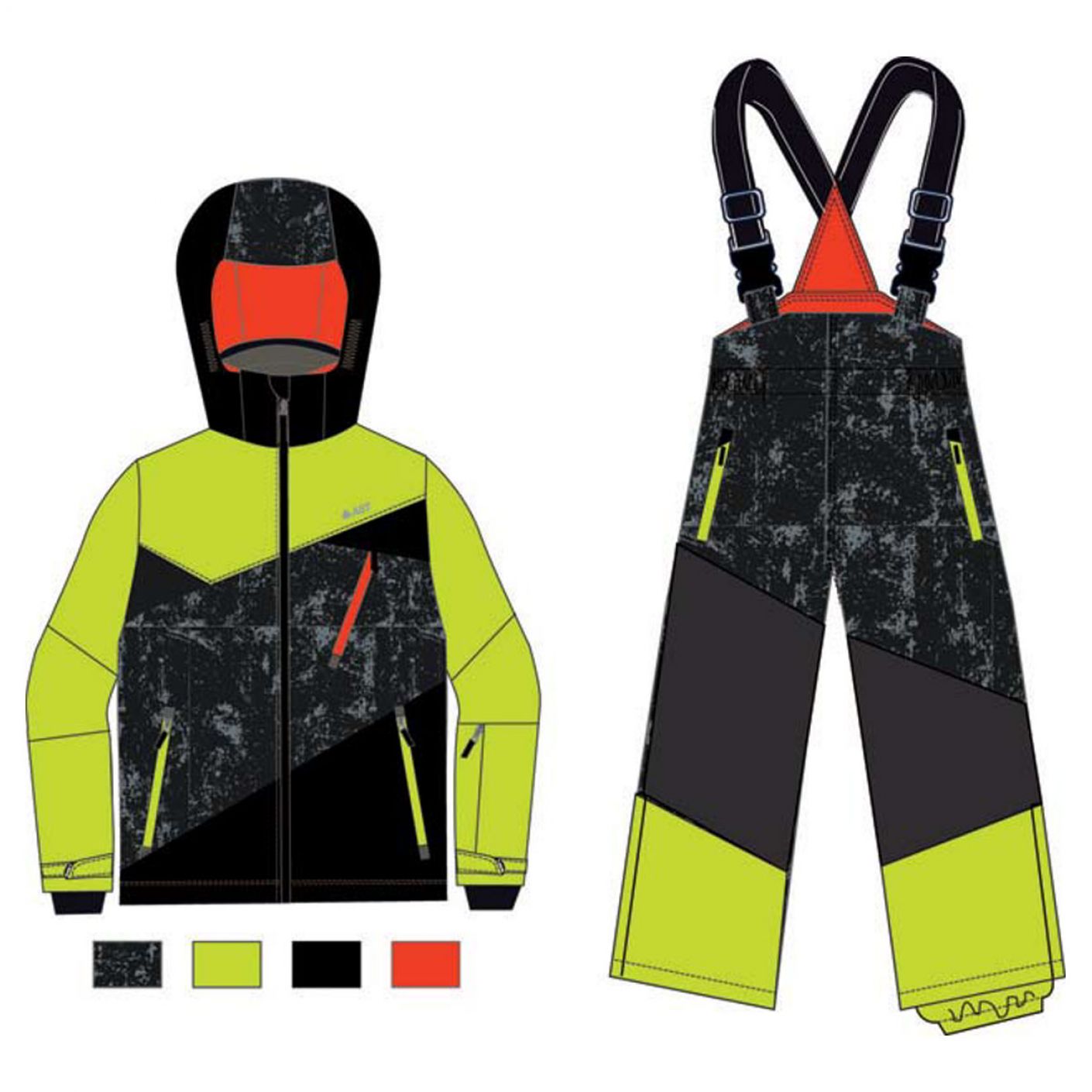 AST Infant Ski Set in Twill Black/Green